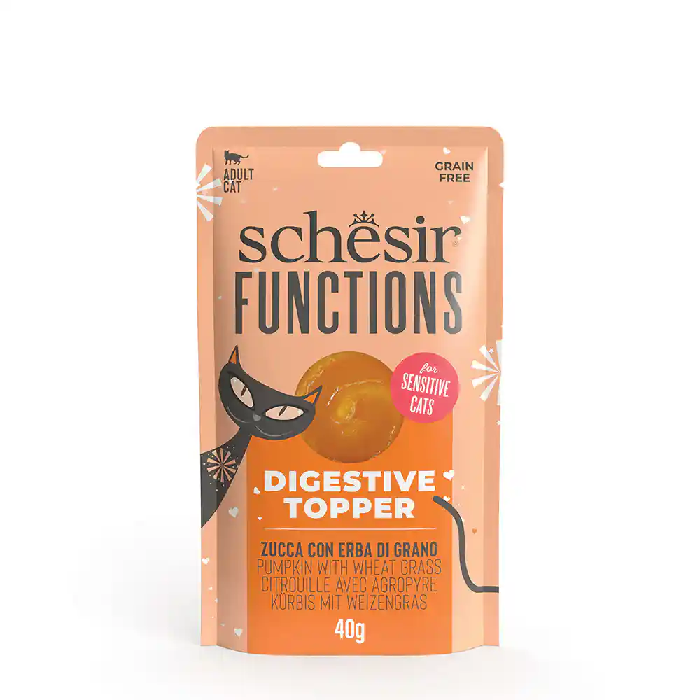 Schesir Function Digestive Tummy Topper Mousse Pumpkin With Wheatgrass 40G – (Best Before Feb’26)