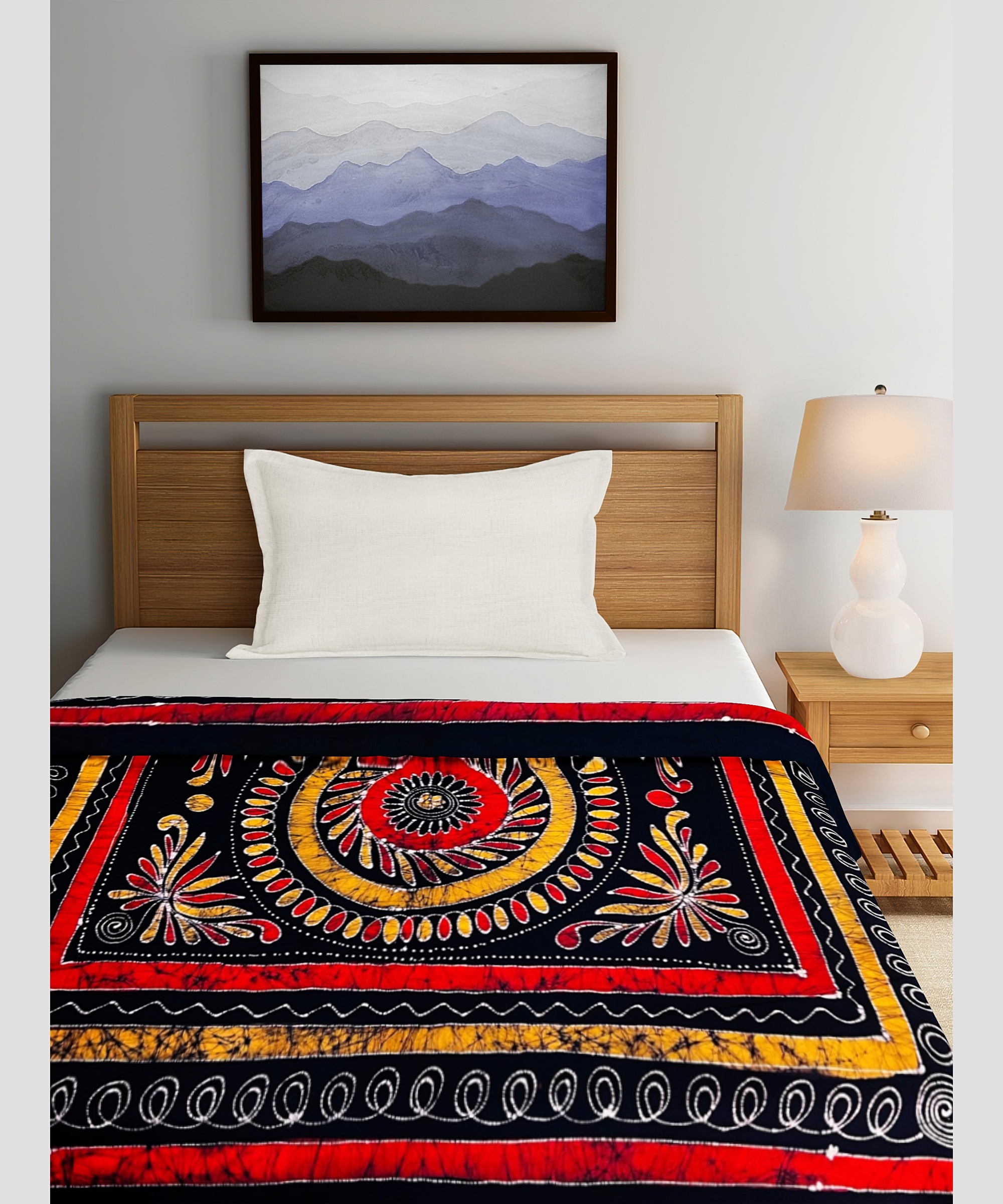 Boria Bistar | Batik Printed Cotton Double Bedsheet|0