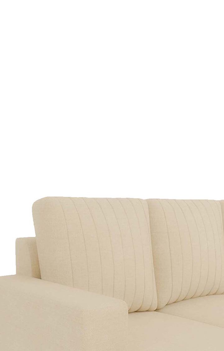 neudot Roman LHS Sectional Sofa for Living Room |6 Person Sofa|Premium Fabric with Cushioned Armrest | Solid Wood Frame|6 Seater in Neo Beige Color