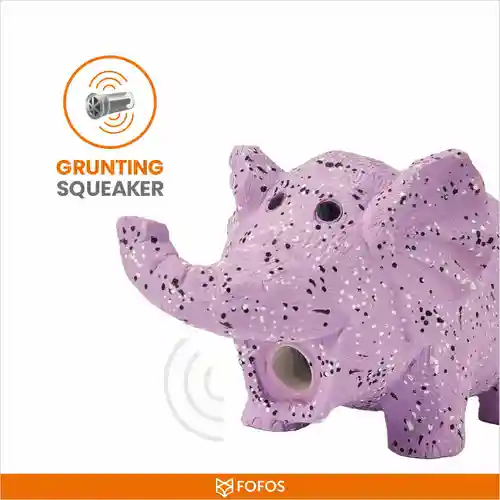 Barkbutler Fofos Latex Elephant Squeaky Toy for Dogs (Purple)