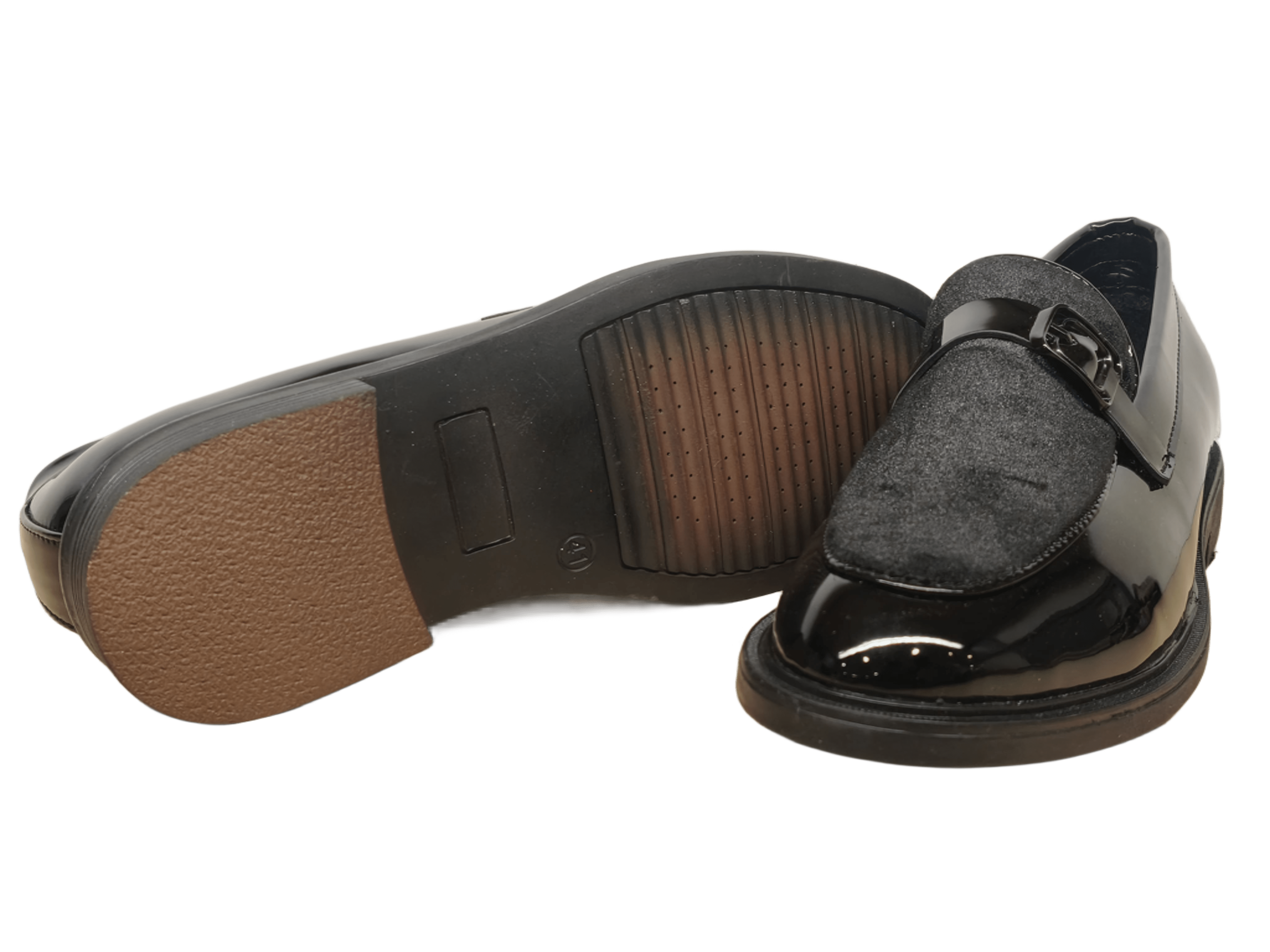 Blue Chip Men's Black Velvet Fancy Slip-On Loafers