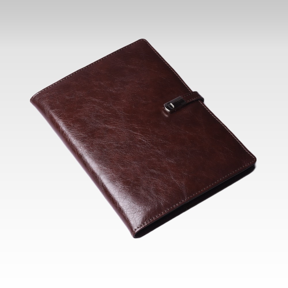 A5 Personal Organizer | Fits Any A5 Size Spiral Notebook | Magnetic Strap Closure | Two Small and One Large Inside Pocket | Mochino Series | Brown