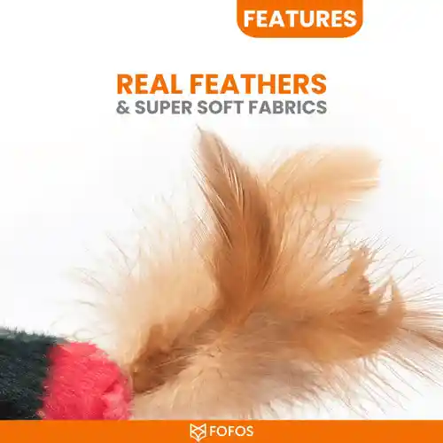 Barkbutler Fofos Black Bird with Catnip Balls Interactive Toy for Cats (Black)