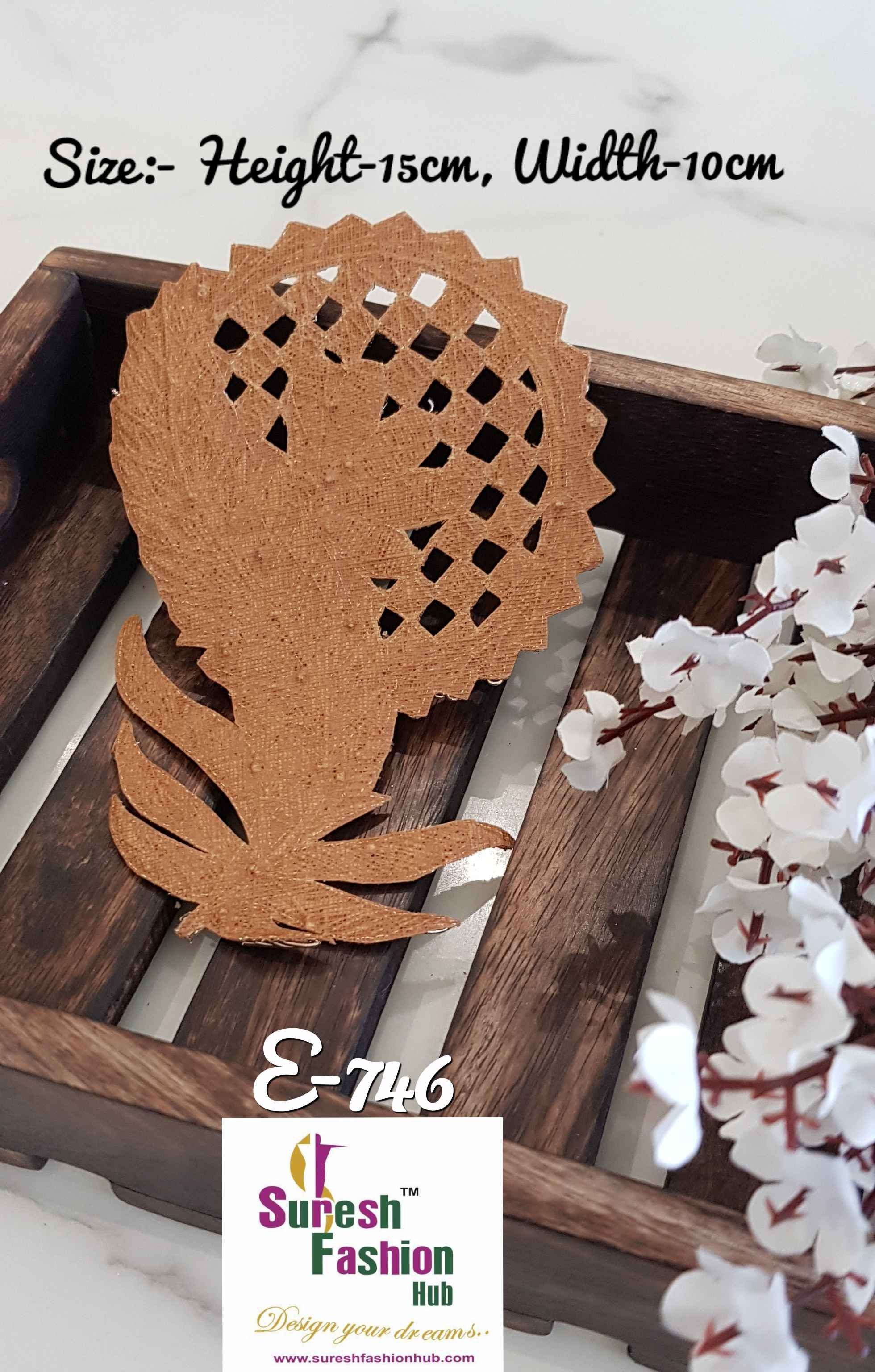 Embellished Spherical Handmade Patch- Rose Gold Color- Size - 15*10 cms