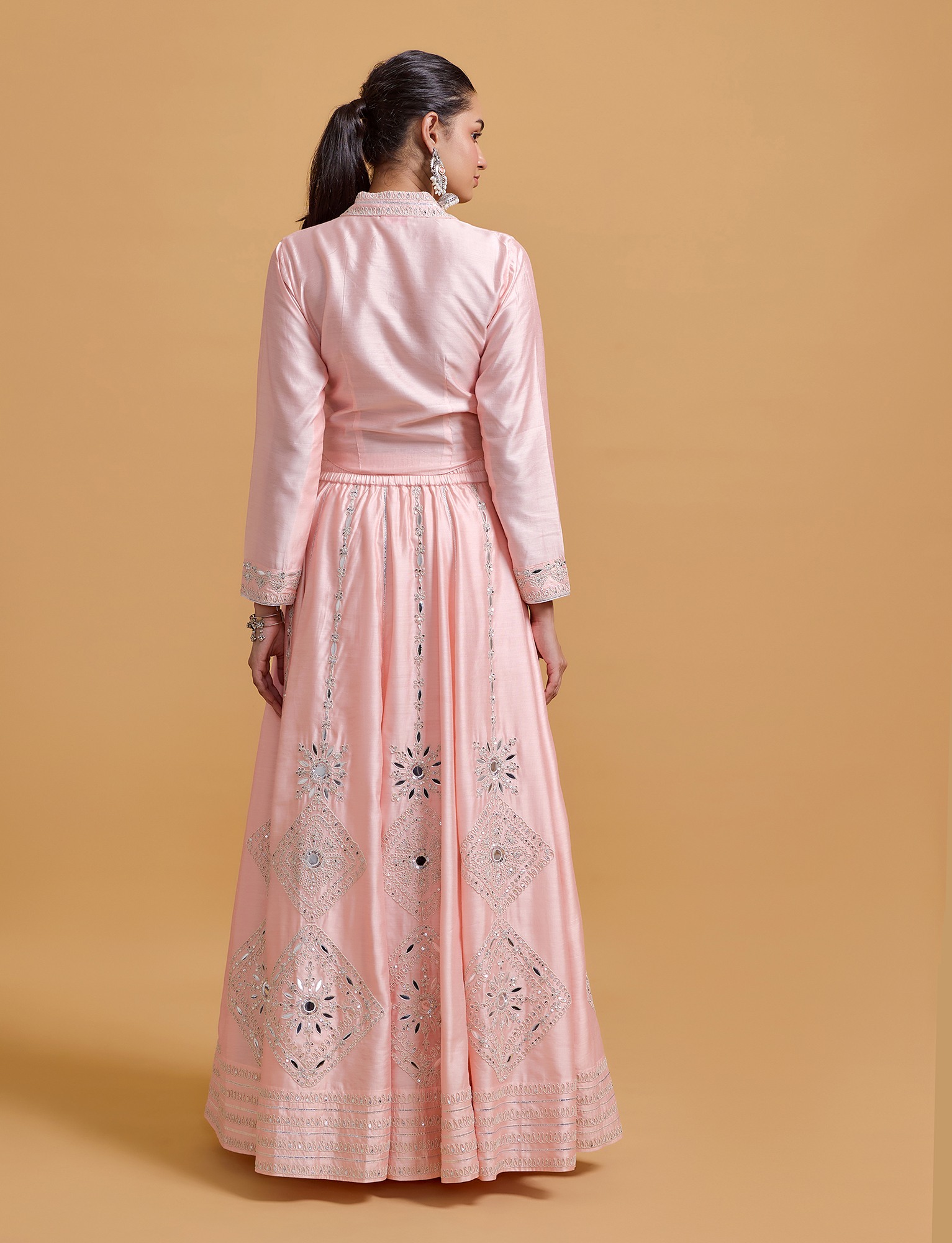 Zeenat Pink Tie Up Blouse