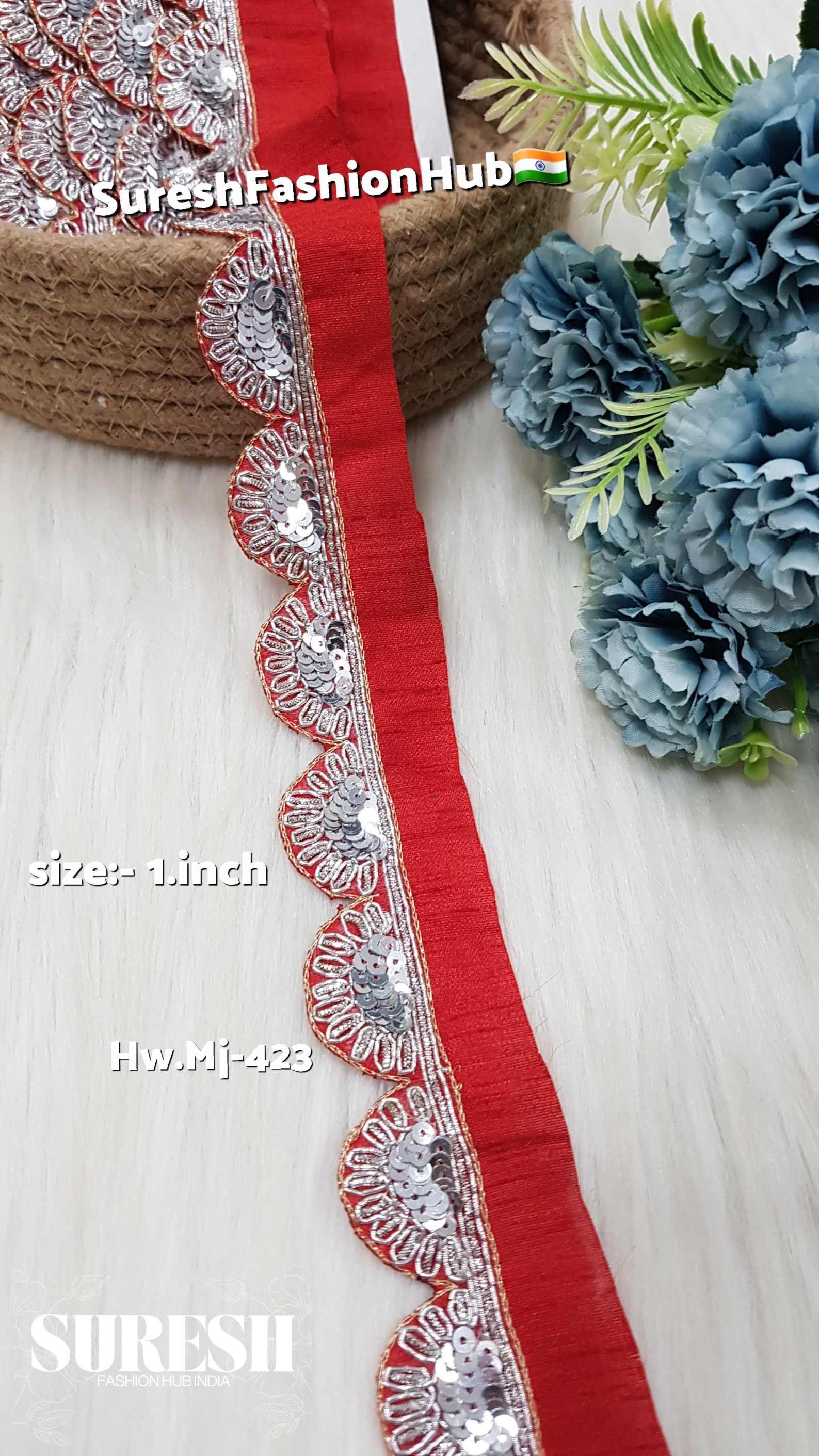 Red Radiance Silver Scallop Handmade Lace – Hw.Mj-423