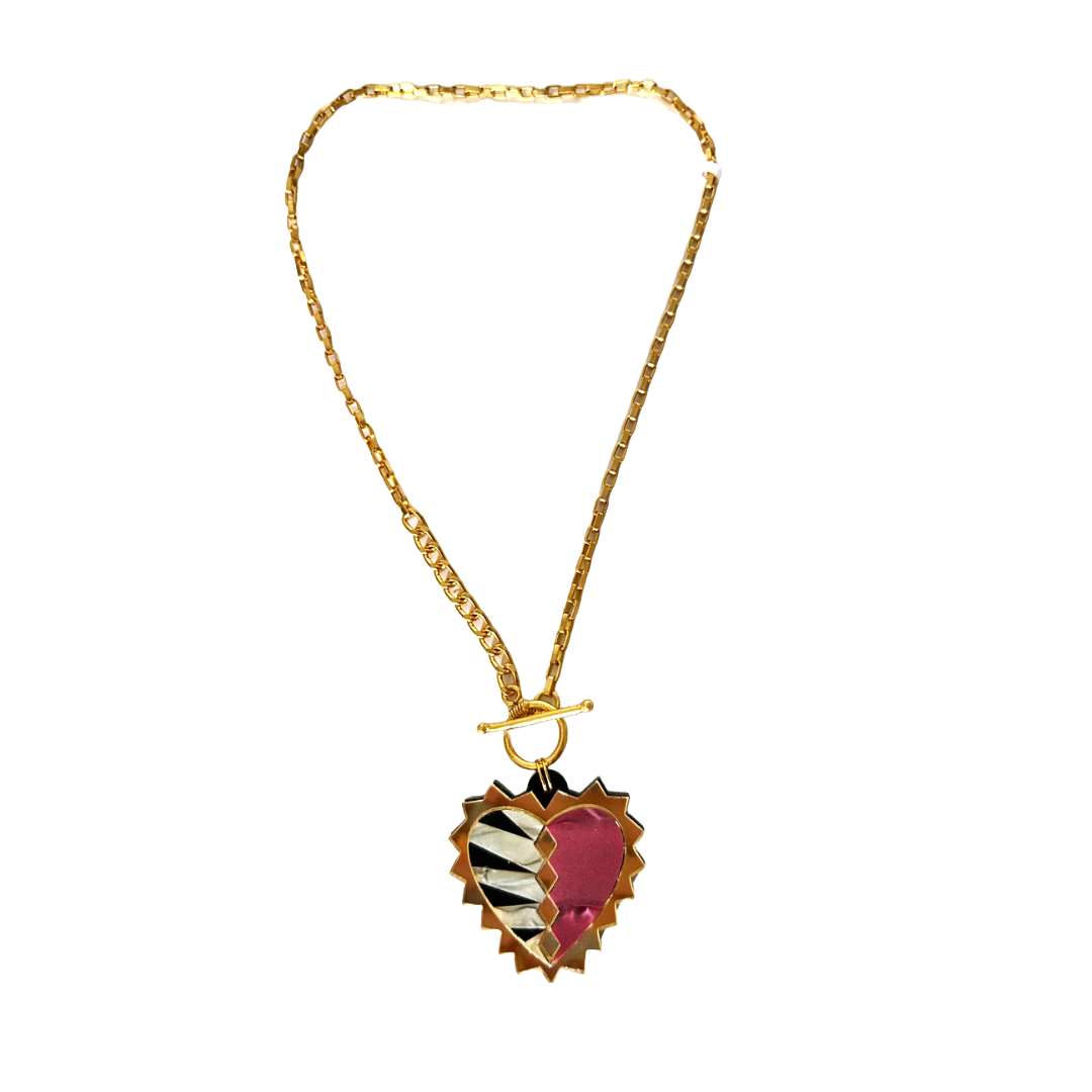 The Rare Heart Gold Toggle Link Necklace