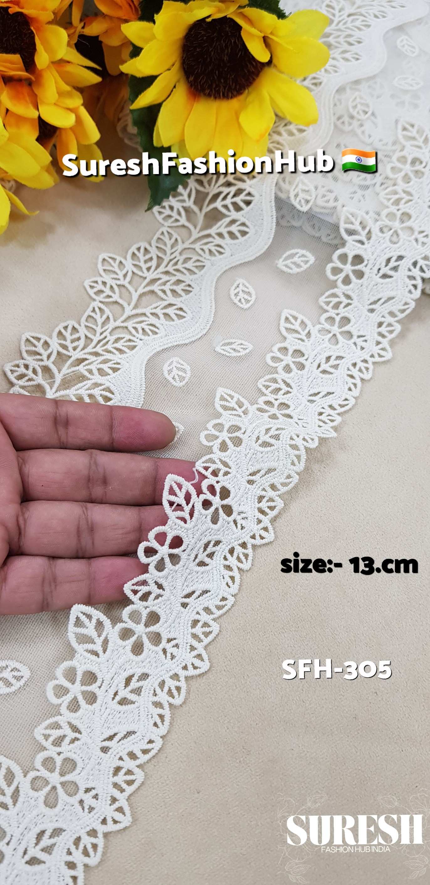 Enchanted Vine Dual Scallop Lace – Cream  SFH-305