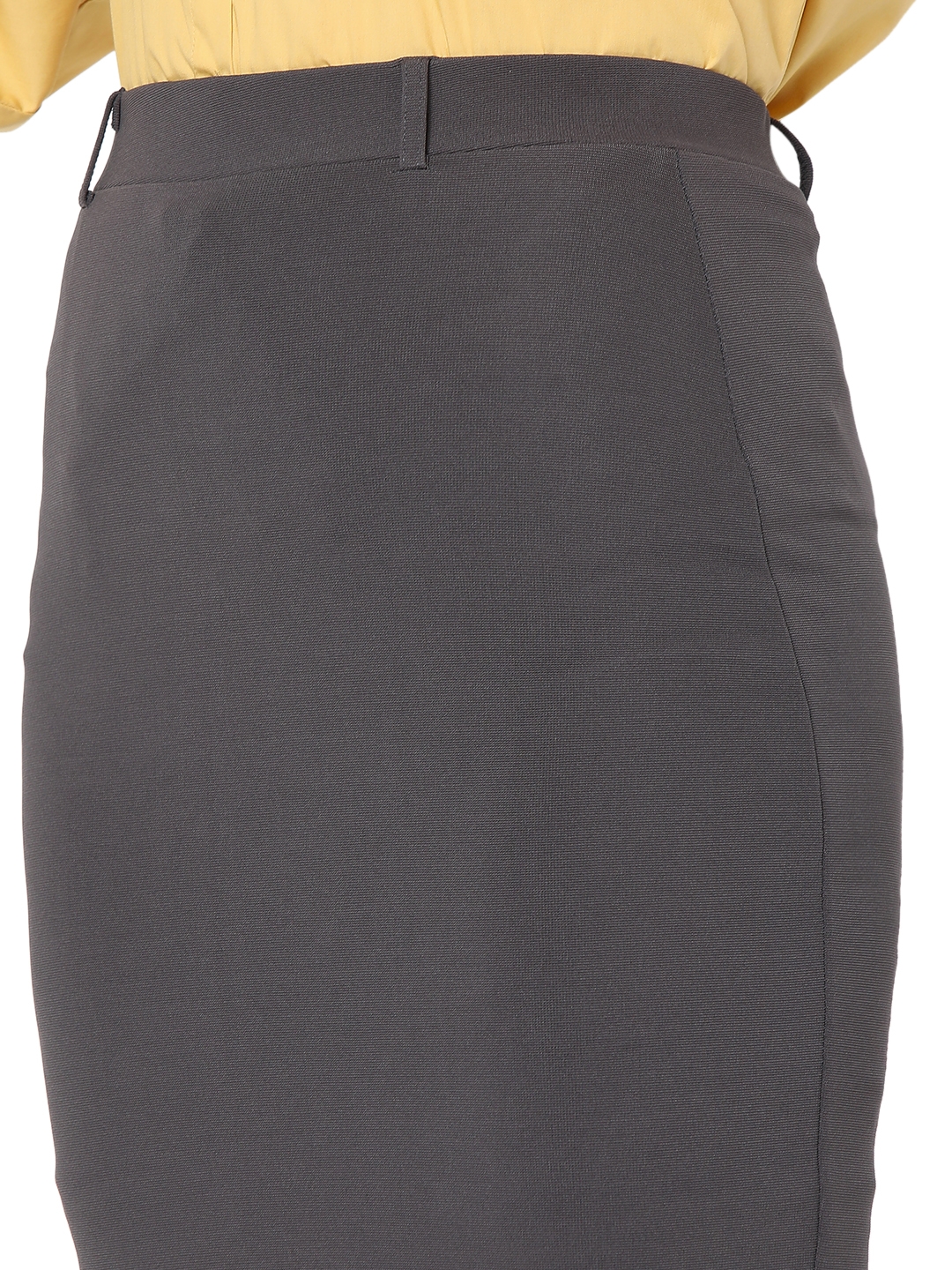 Smarty Pants | Smarty Pants women's cotton lycra grey color pencil skirt. 4