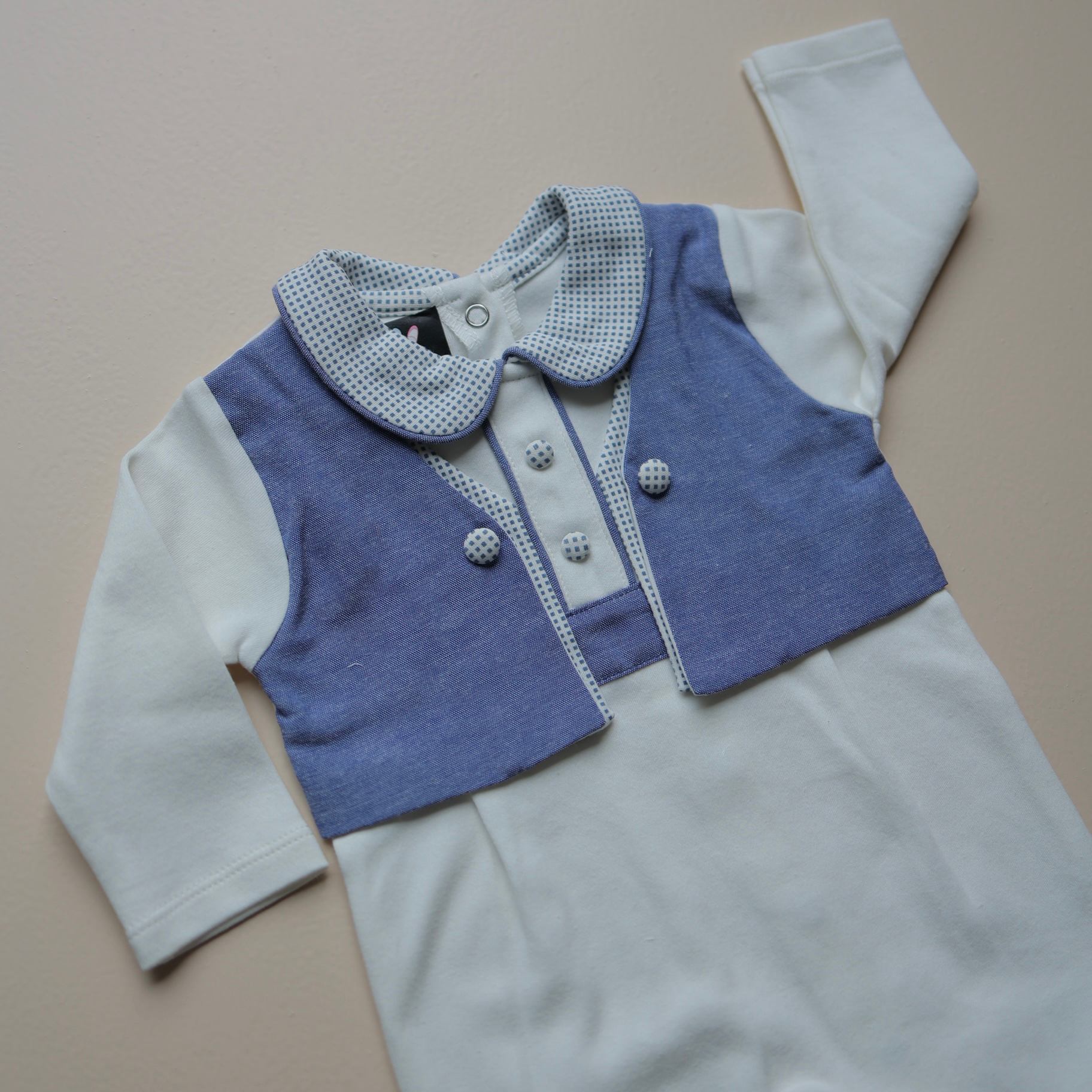 Blue Dots & Collar Charm Romper