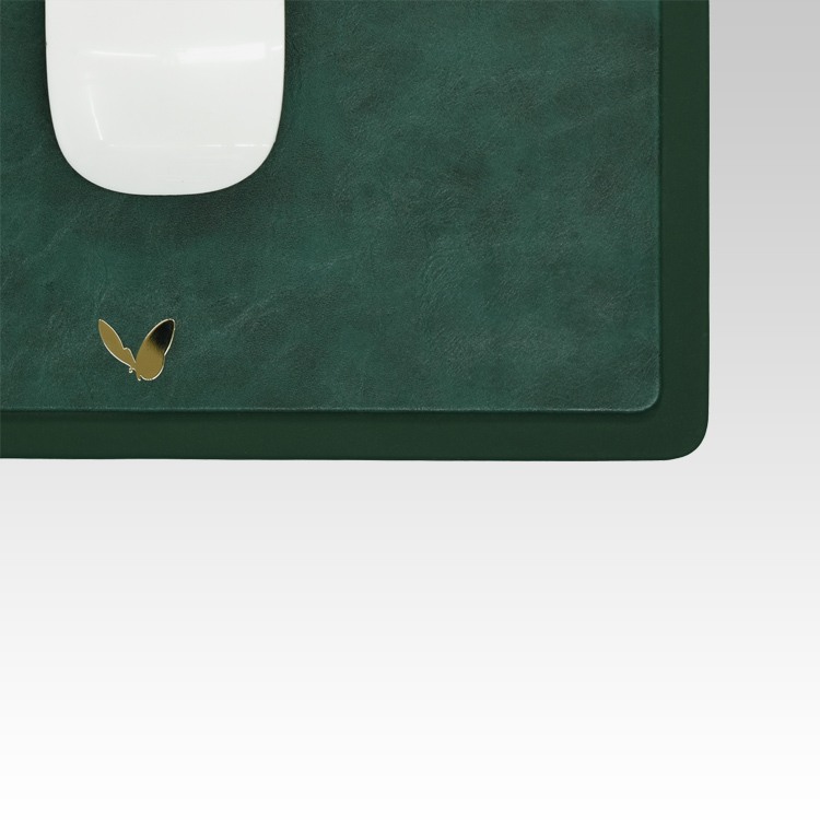 Rectangular Mouse Pad in Faux Leather | Rigid | 11×9 Inches | Moderno | Olive Green