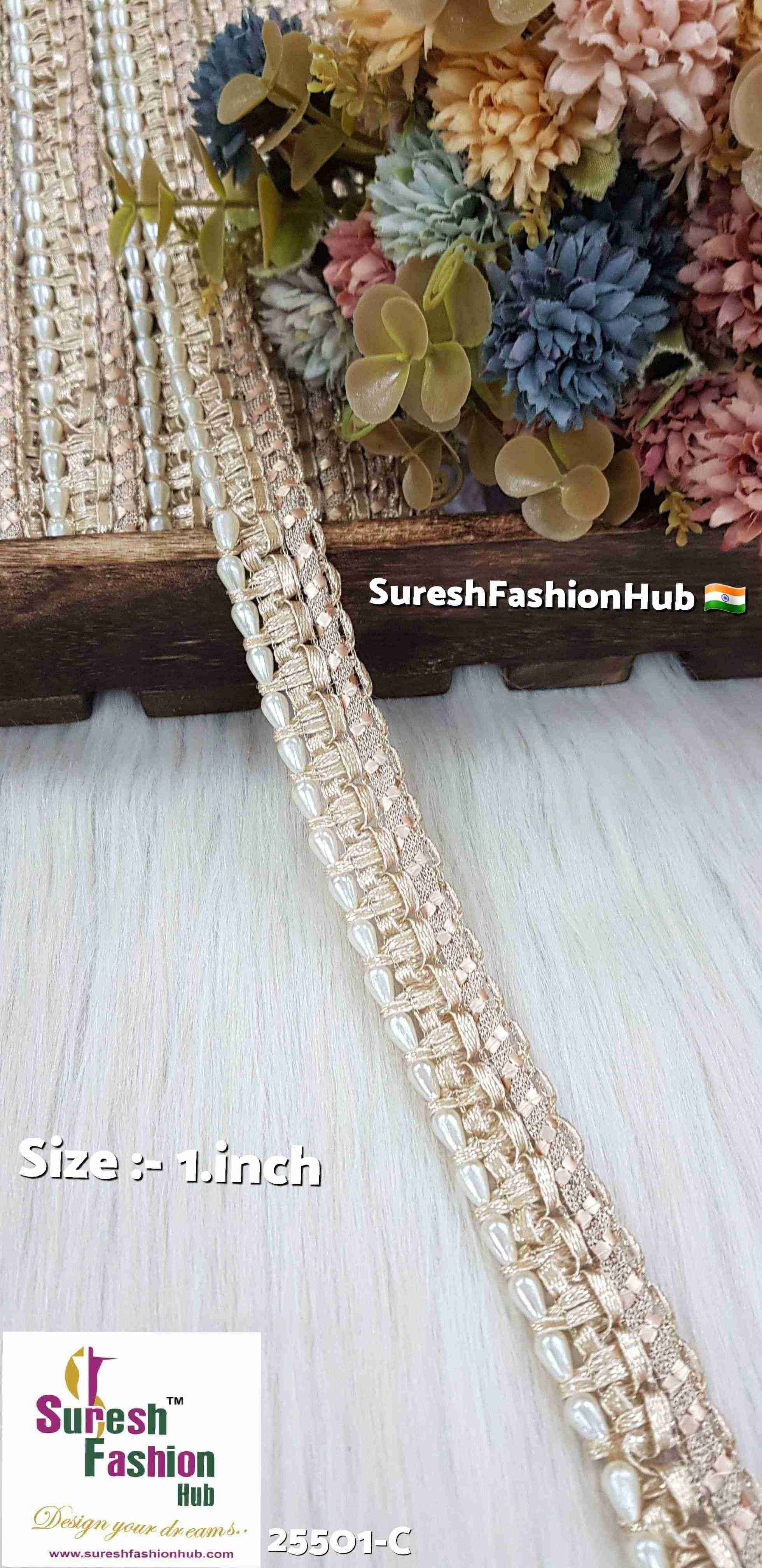 "Intricate Decorative Jhalar Lace with Cutwork Design for Festive Attire"