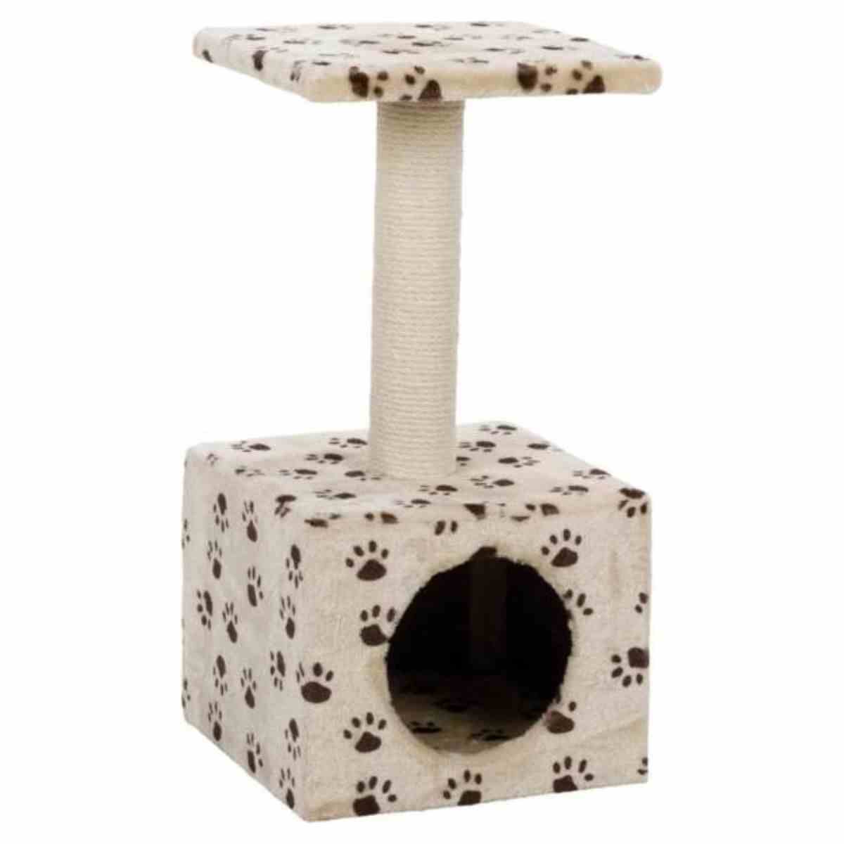 Trixie Junior Zamora Scratching Post with Paw Print Toy for Cats (60 cm, Beige)