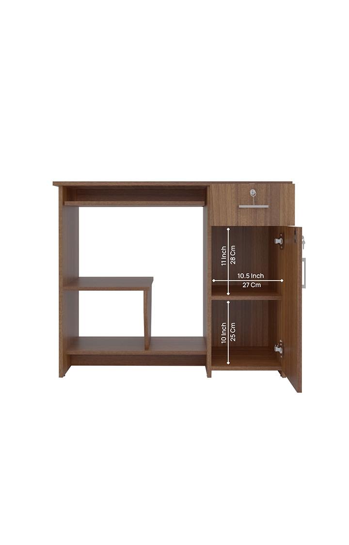 neudot Relish Engineered Wood Study Table | Multi-Purpose Study Table | Computer Table for Students | Office Table with Drawers | Desk for Work from Home | 1 Year Warranty - Leon Teak