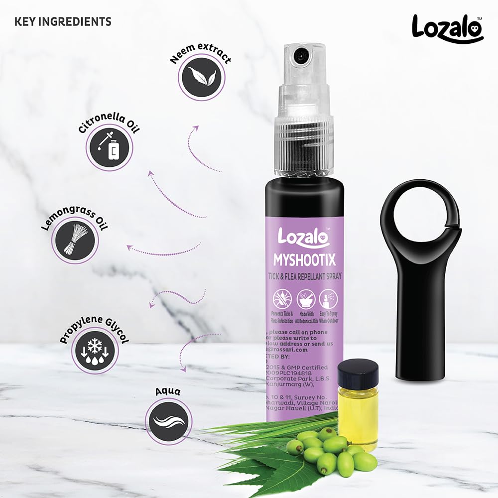 Lozalo Myshootix Tick & Flea Repellant Spray, 22 ml