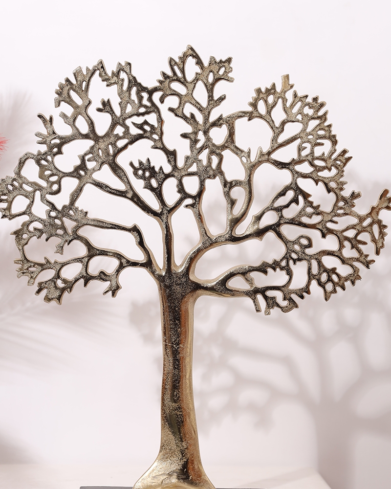 Order Happiness Gold Metal Tree Table Top Decorative Showpiece For Home Decoration