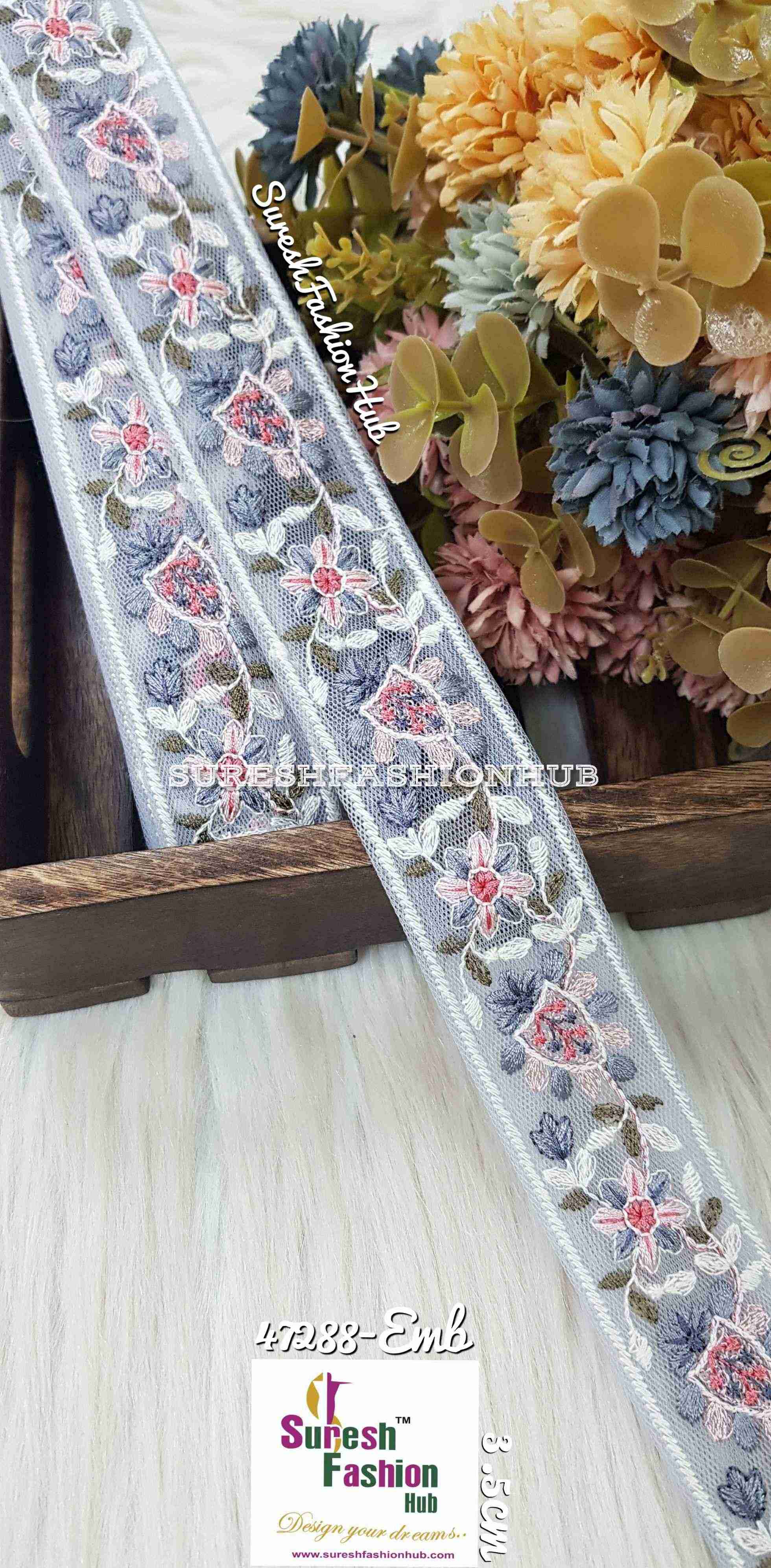 Embroidered Floral Lace Trim