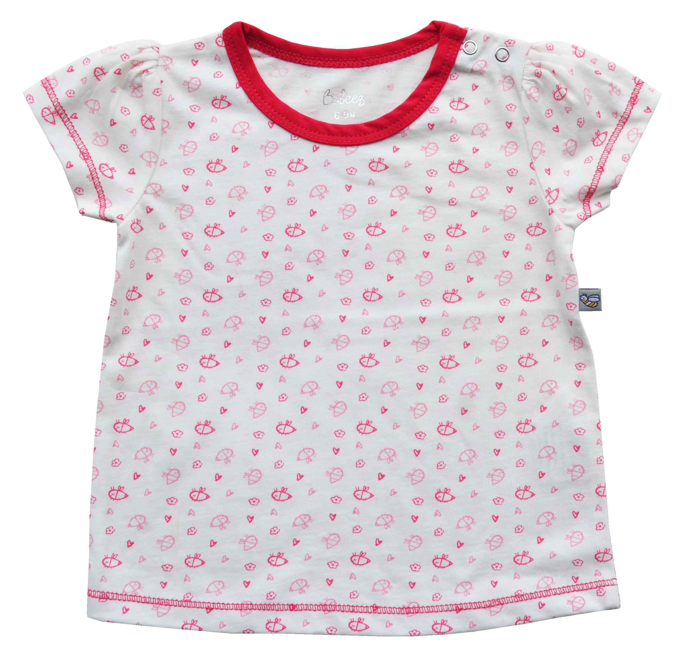 Baby Girls Top,Color-White/Pink