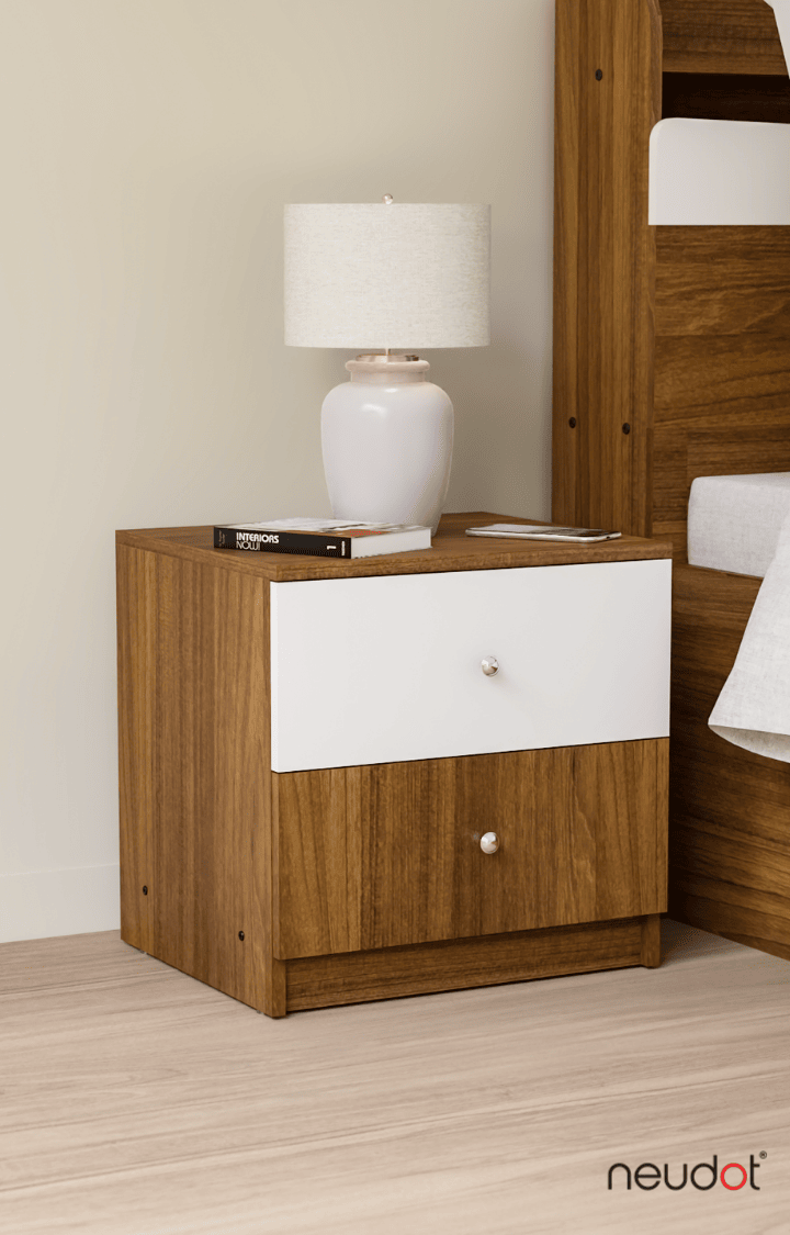 Petra Bedside Table Set of 2 - Leon Teak (DIY)