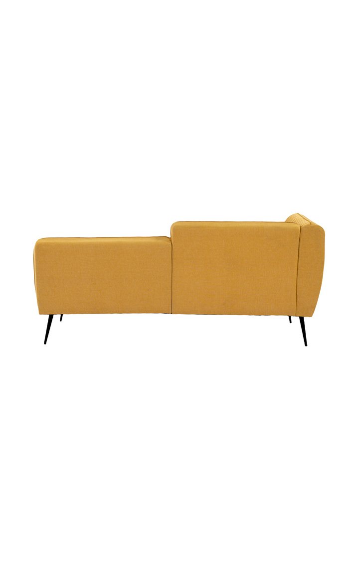 neudot Diva LHS Sofa Chaise Lounger with Black Legs for Living Room|Bedroom|2 Person Sofa|Diwan|Premium Fabric | Solid Wood Frame|2 Seater (Colour : Husky Yellow (DIY))