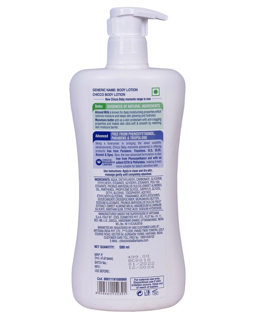 KIDS BABY LOTION CHICCO CHICCO BM BODY LOTION 500ML