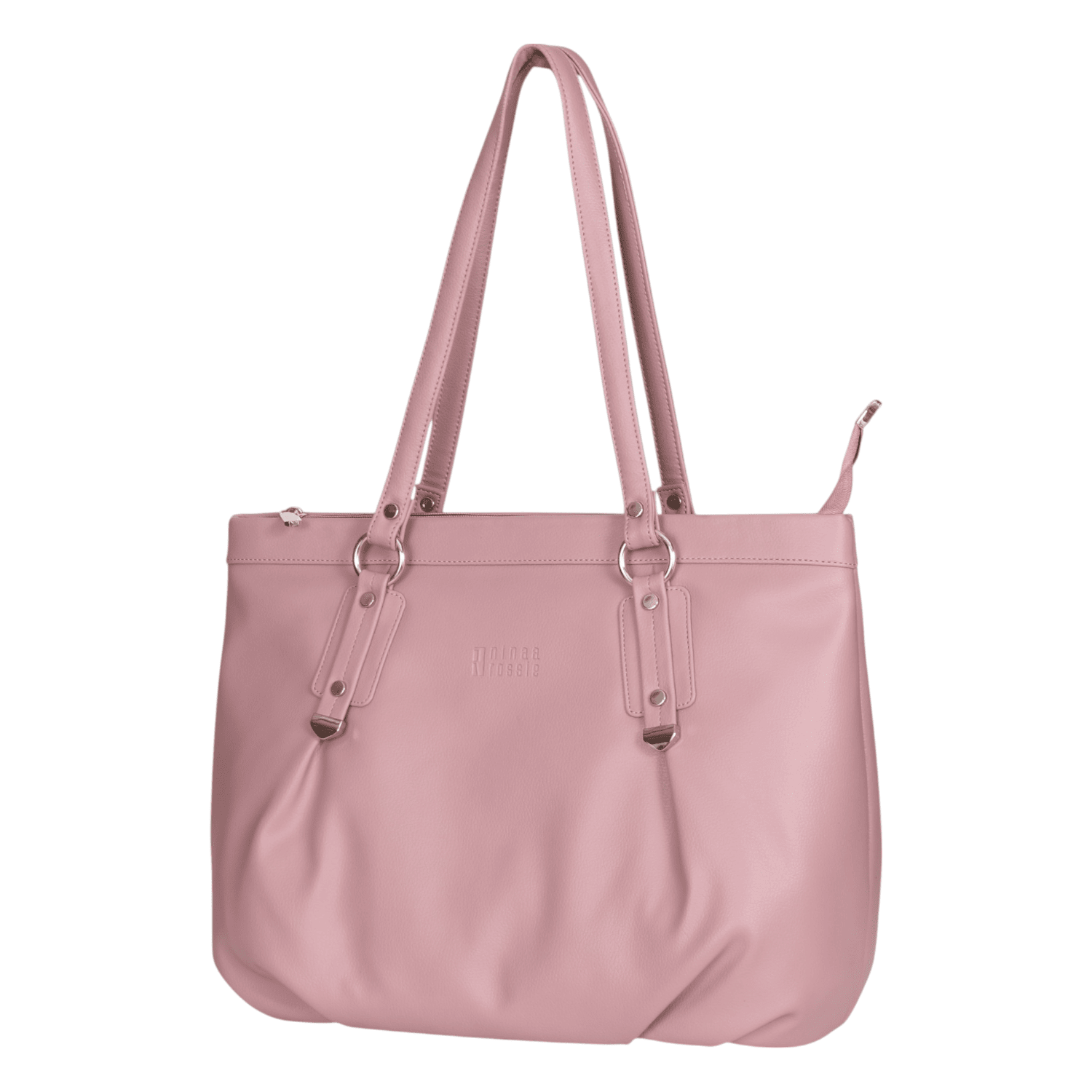 Ninaa Rossie Pink Faux Leather Tote Bag