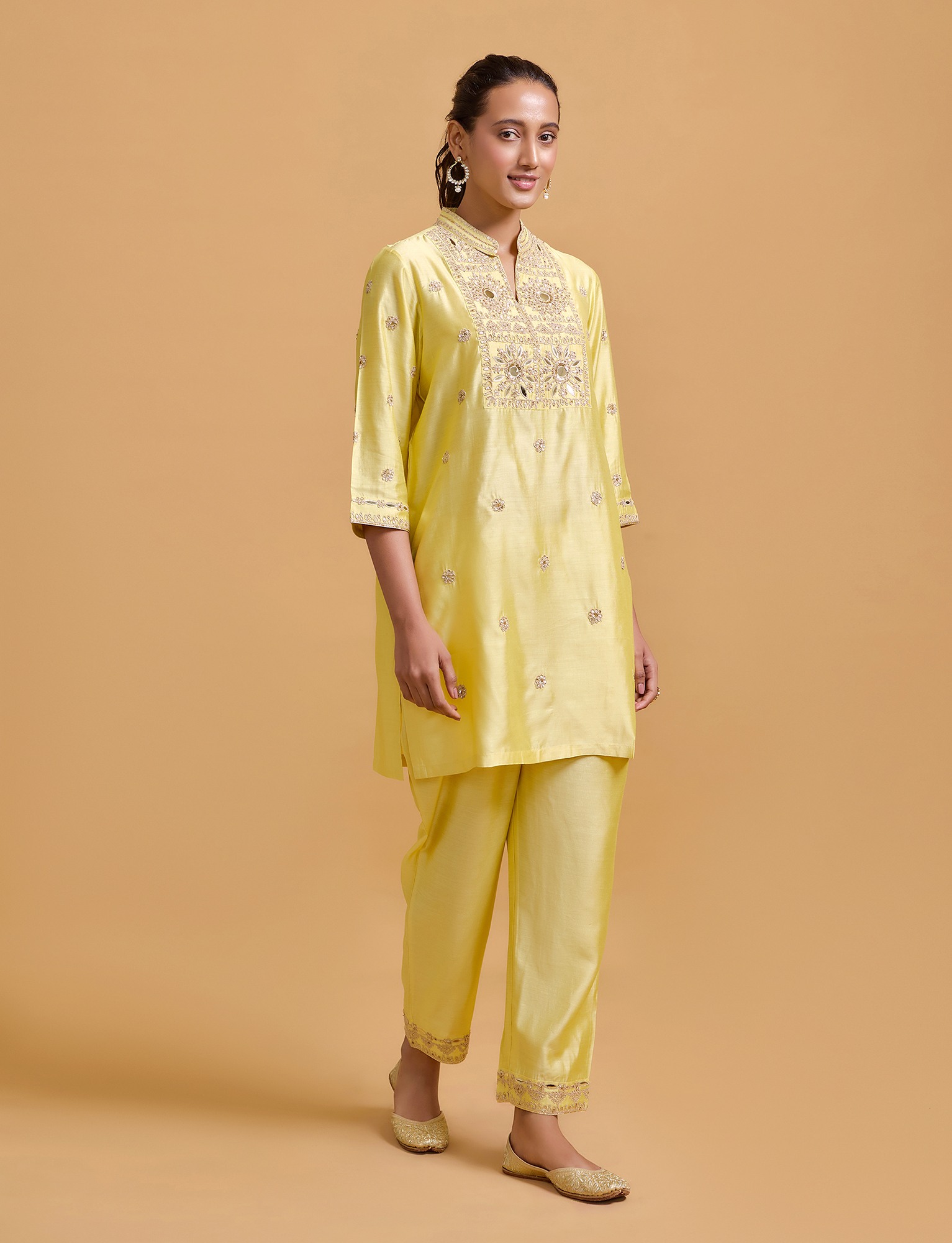 Zeenat Yellow Tunic Set