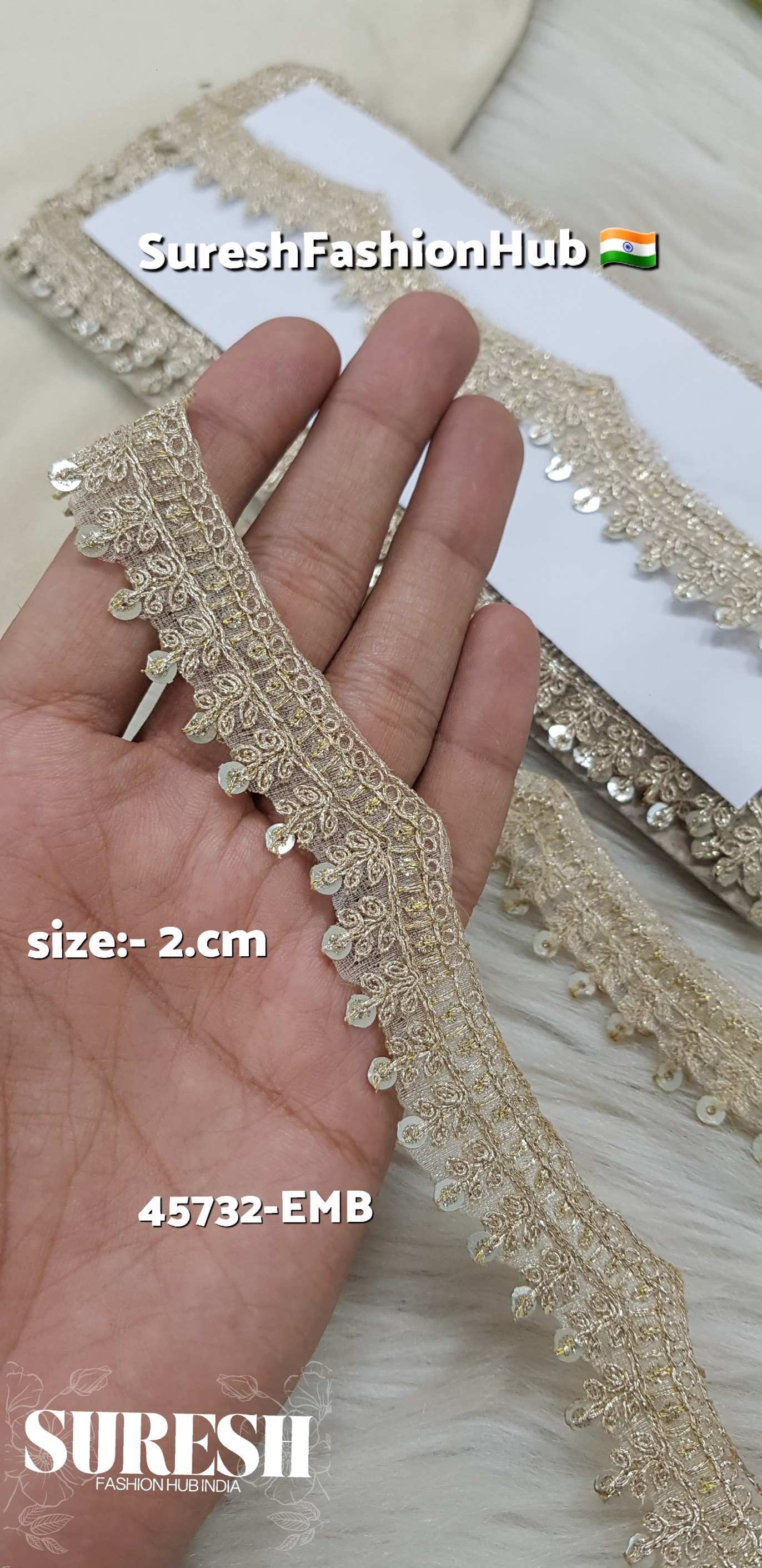 Light Pearl Classic Dori Zari & Sequence Organza Lace