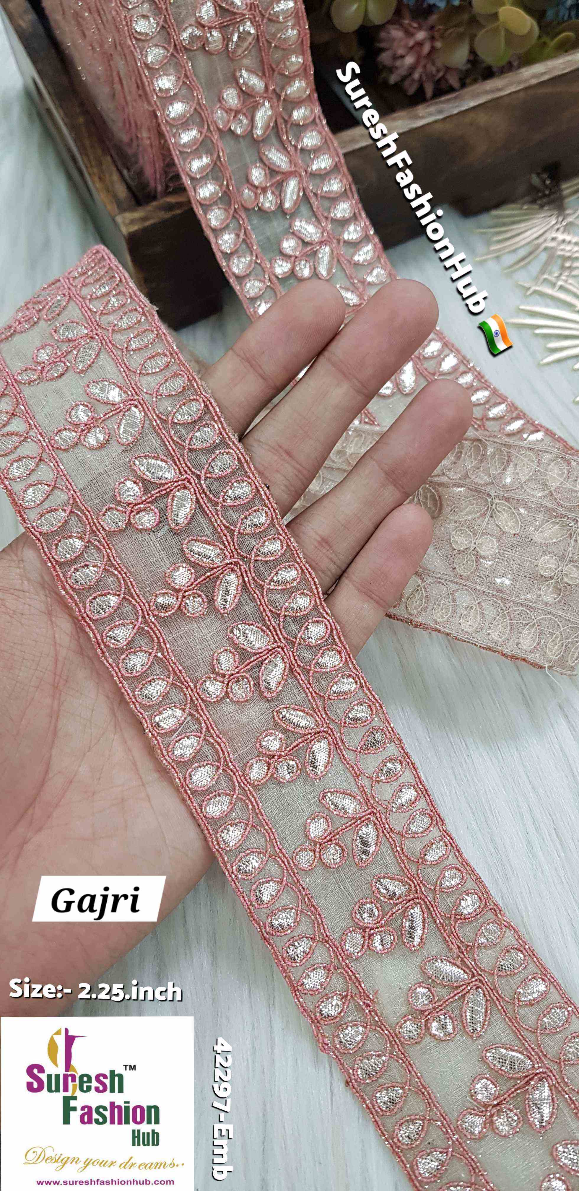 Cute Petal Laser Gota Lace Gajri