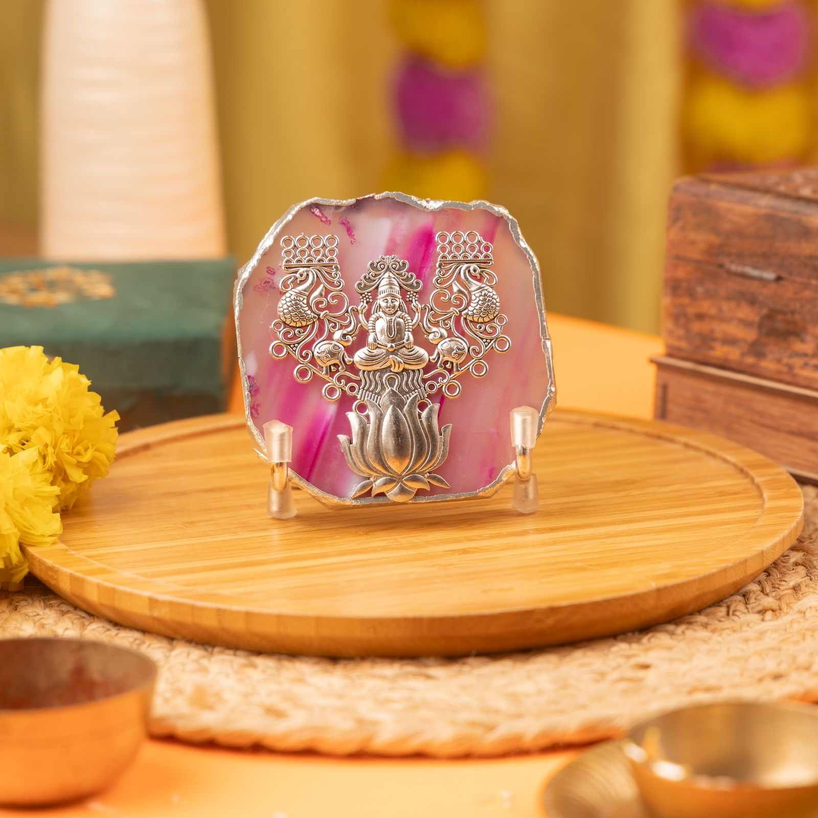 Sillver-Plated Agate Laxmi-Ganesha Collection