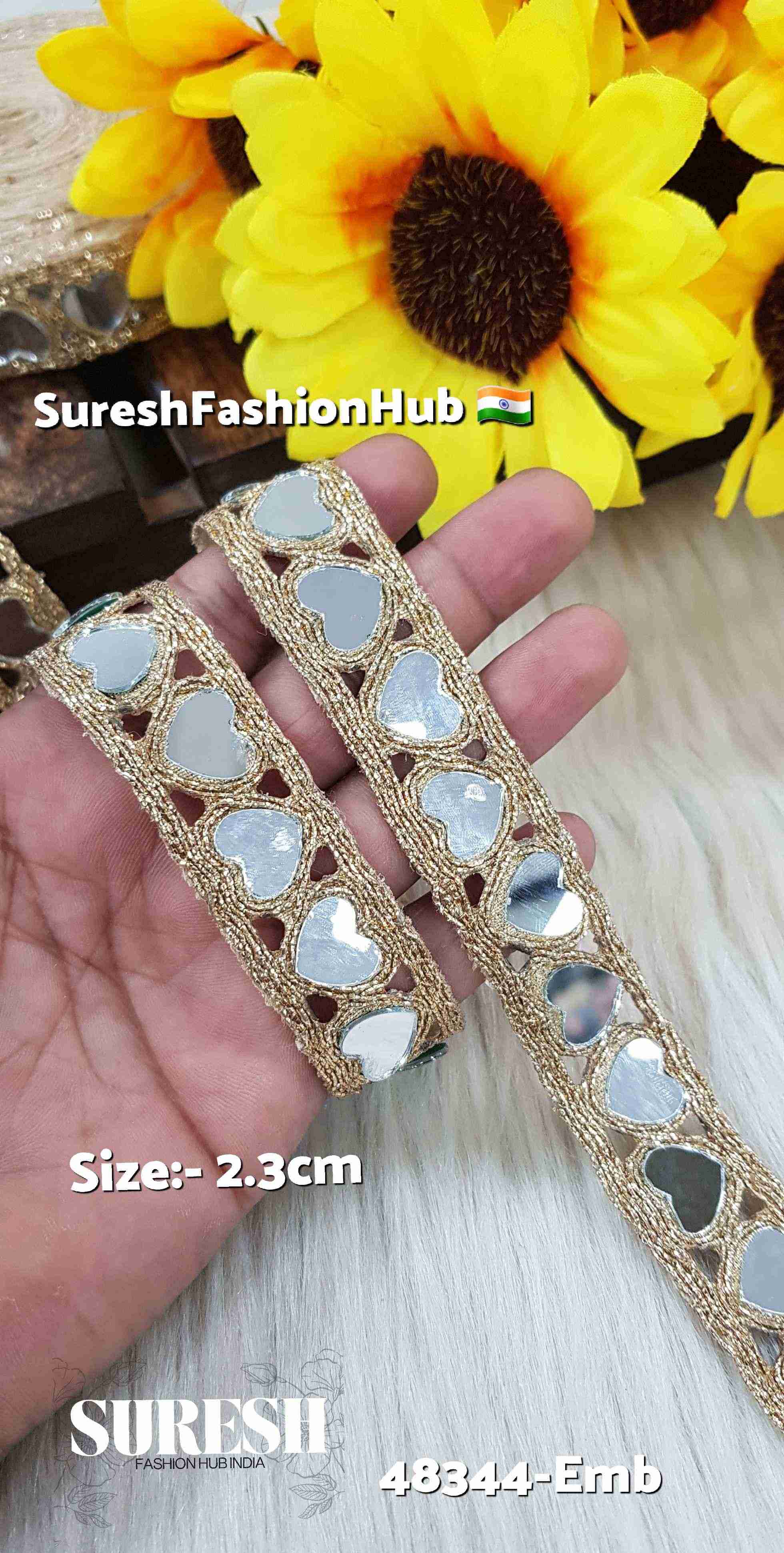 Glitter Heart Mirror Lace