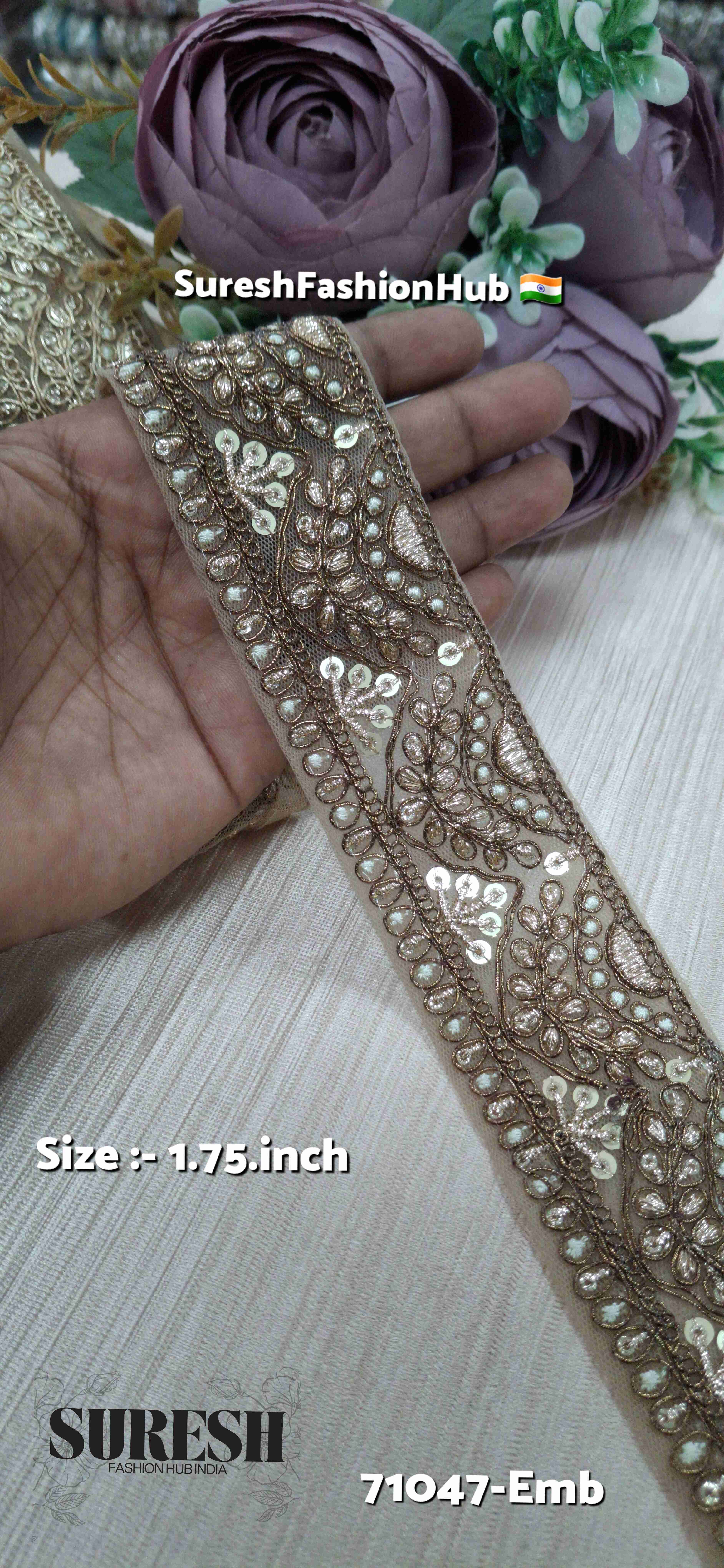 Matt Gold Elegance Embroidery Lace
