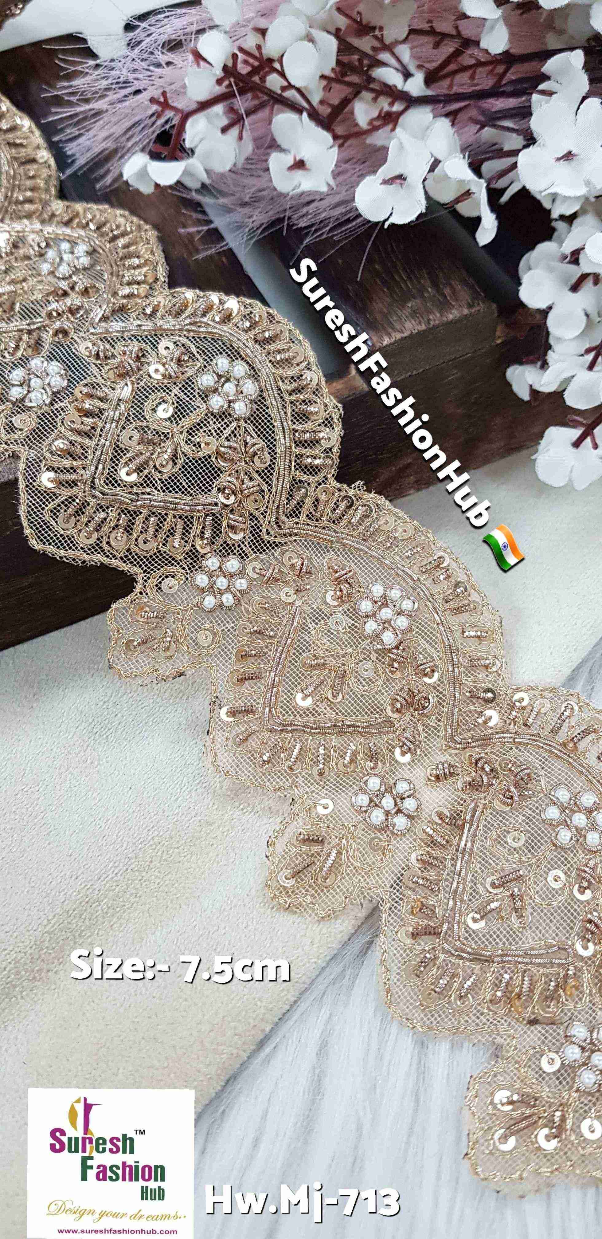  Golden Scallop Matt Floral Lace