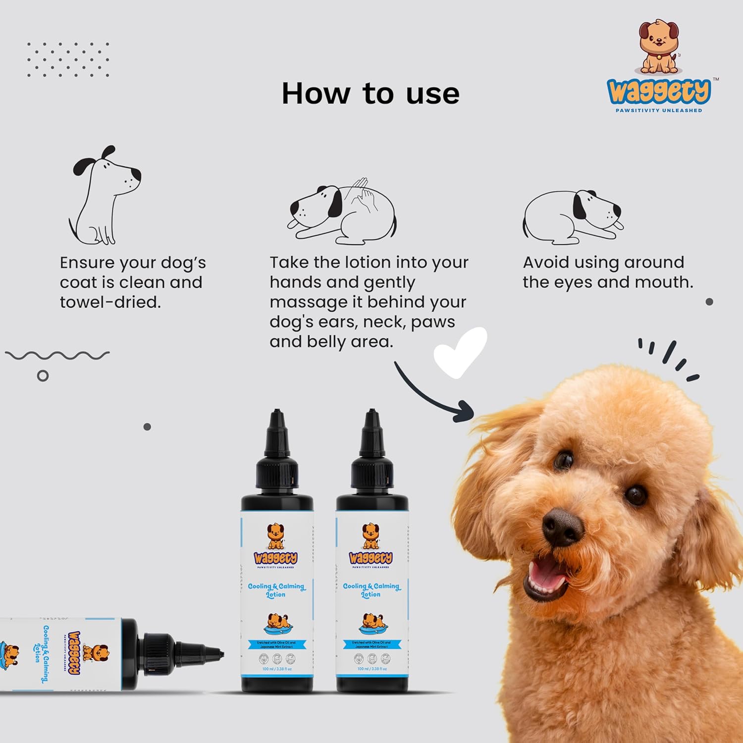 Waggety Cooling & Calming Lotion for Dogs, 100 ml