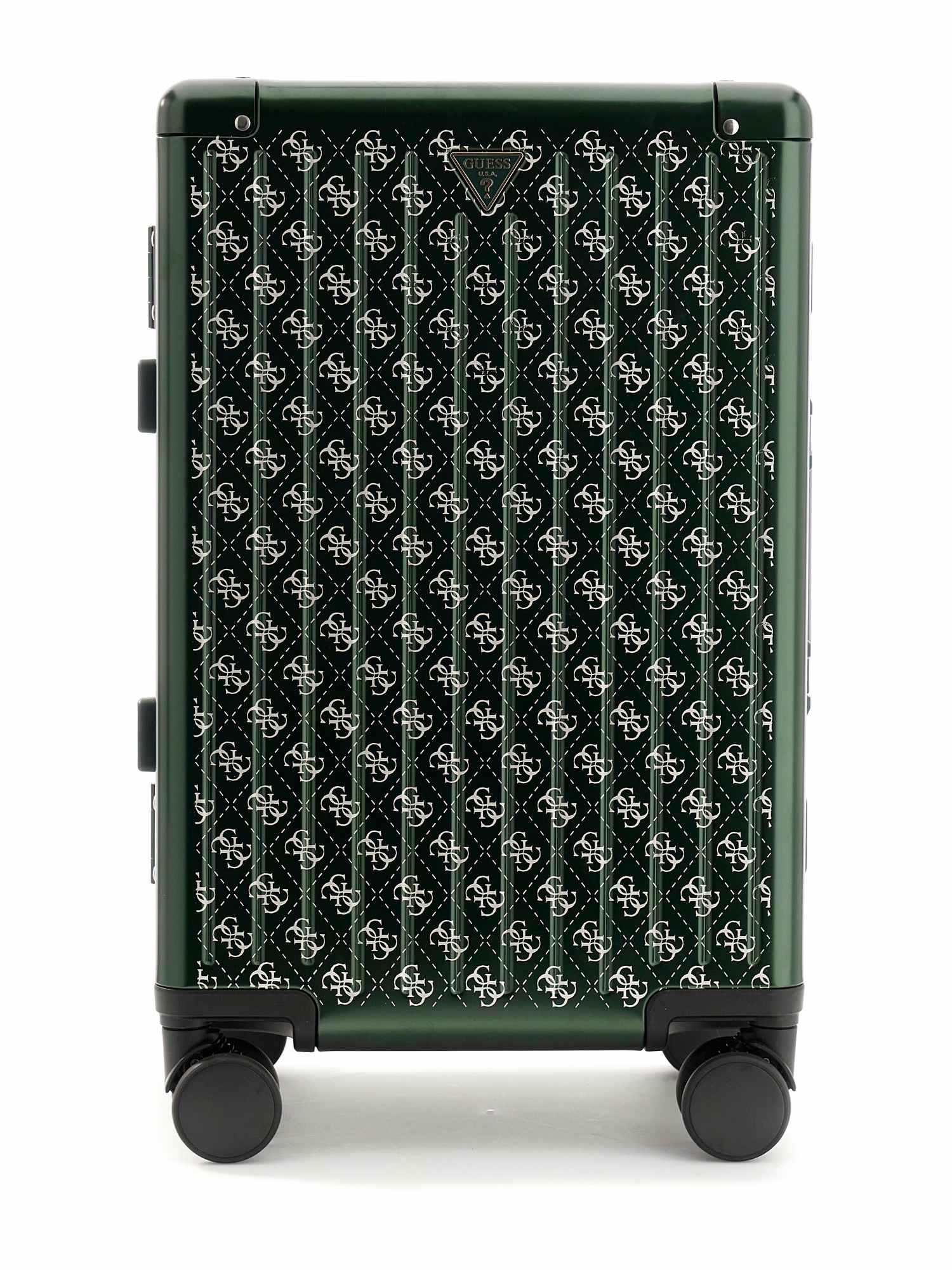 Guess Green Aluminum Logo Women Trolley Bag