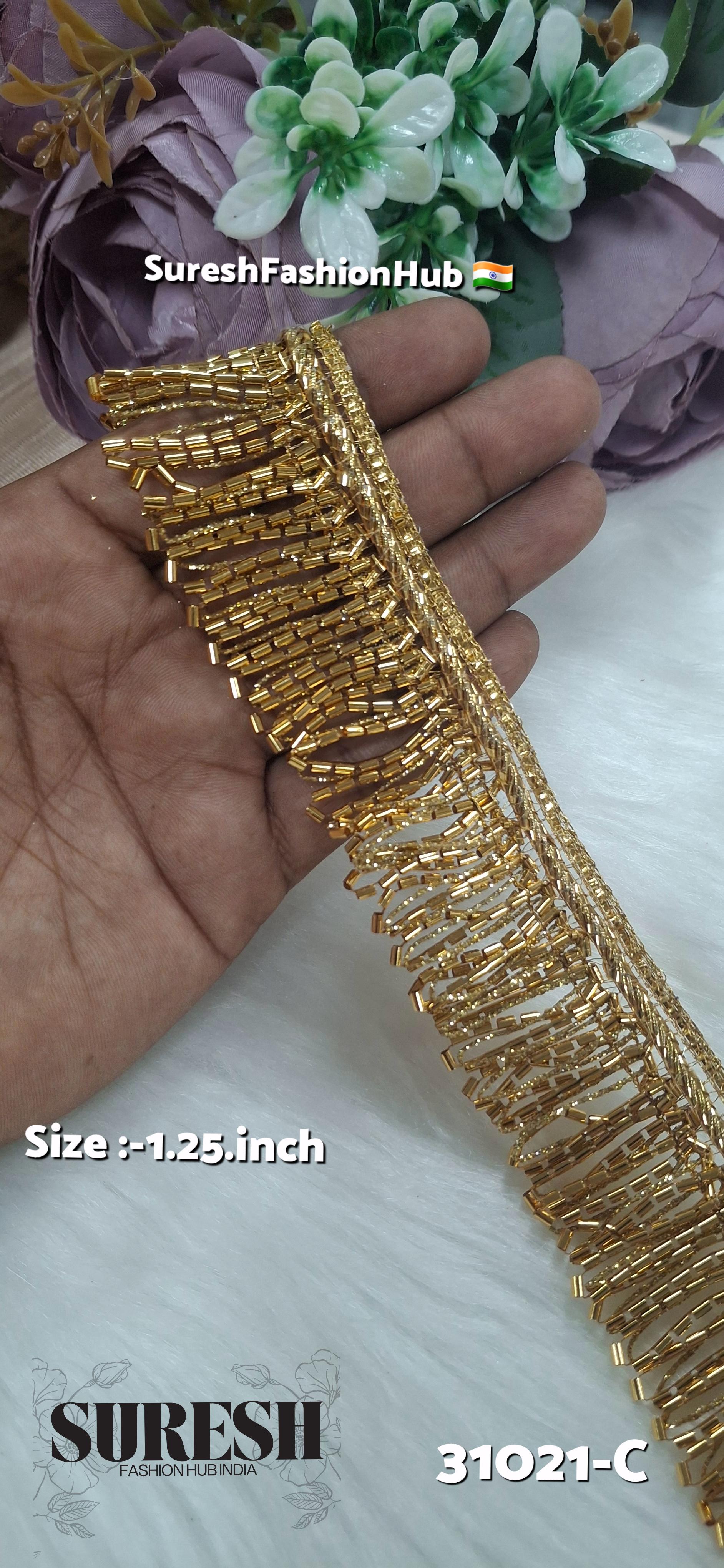 Antique U-Shape Fringe Jhalar Lace