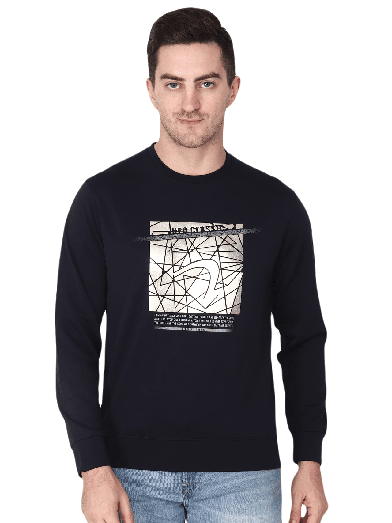 Albion Mens Winter Navy Round Neck Sweatshirt