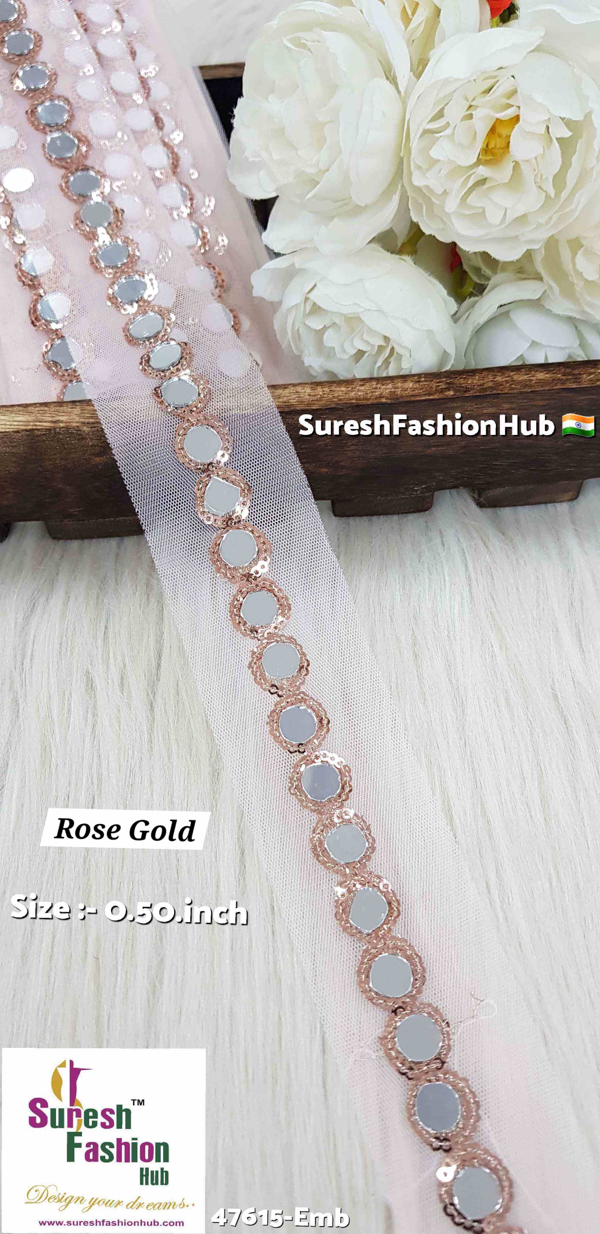 Rose Gold Sequin Mirror Lace