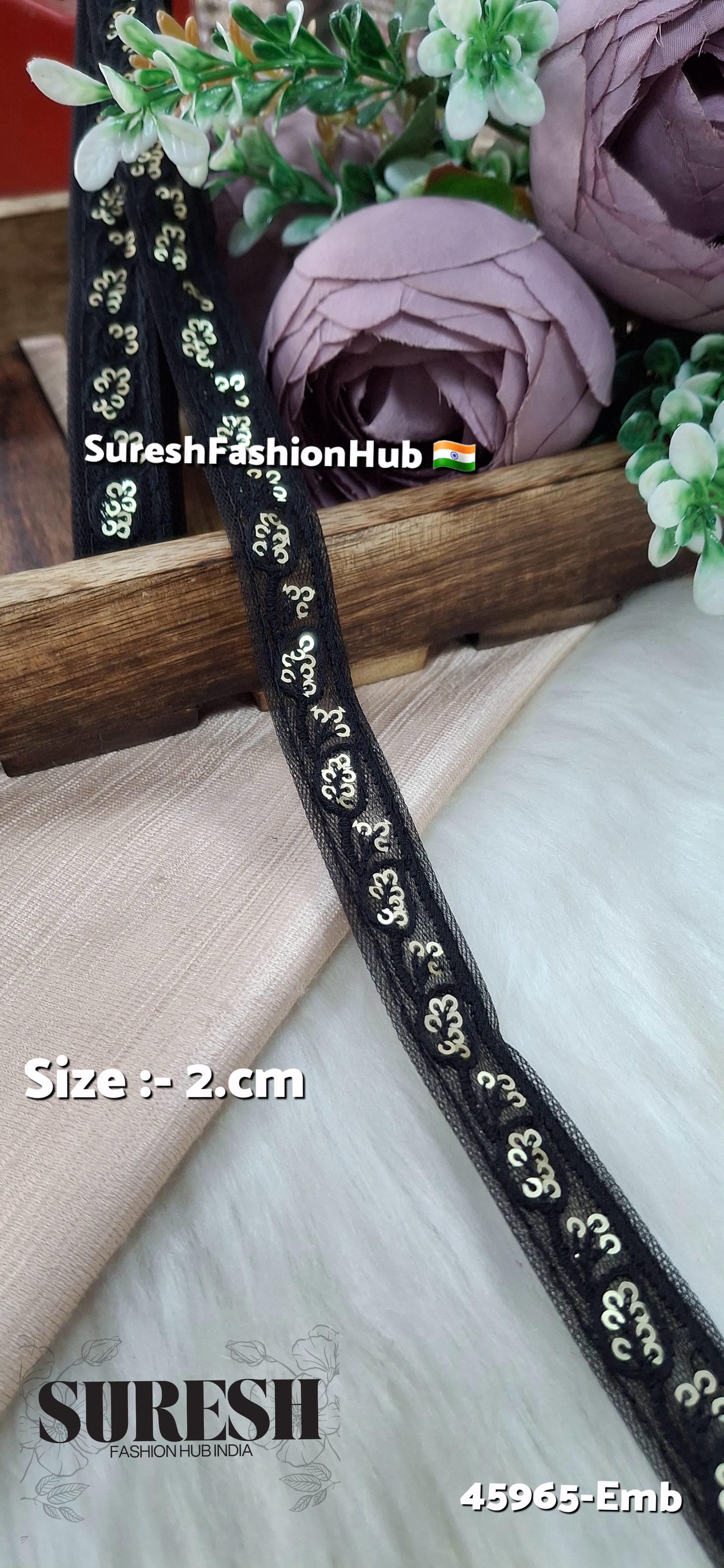 Black Tone-on-Tone Embroidery Lace
