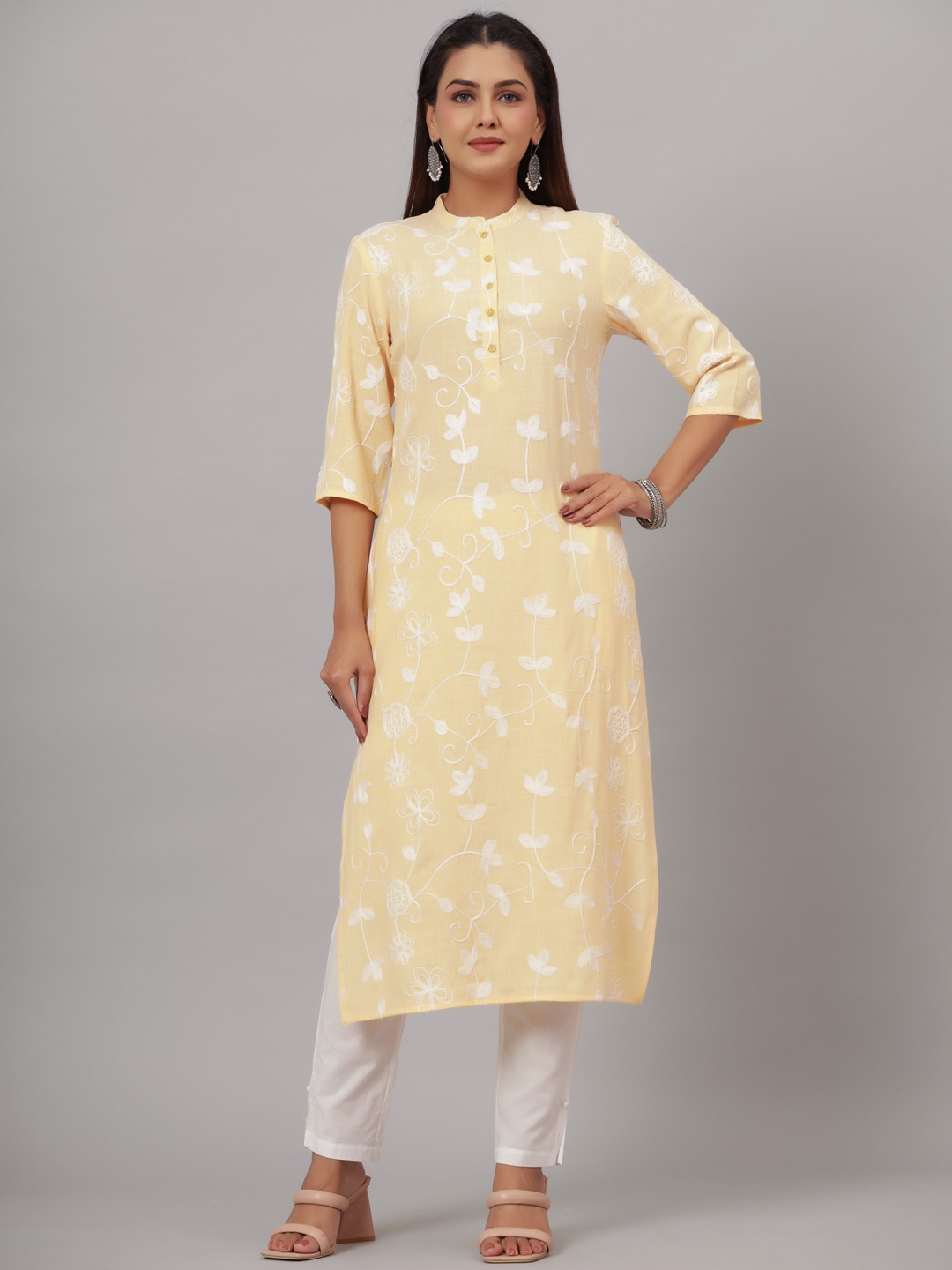 Yellow Printed Ethnic Sets