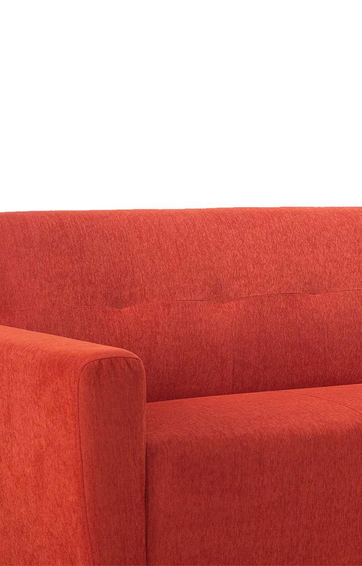 neudot Elegance Sofa for Living Room |3 Person Sofa|Premium Fabric with Cushioned Armrest | Solid Wood Frame|3 Seater in Rusty Cider Orange Color