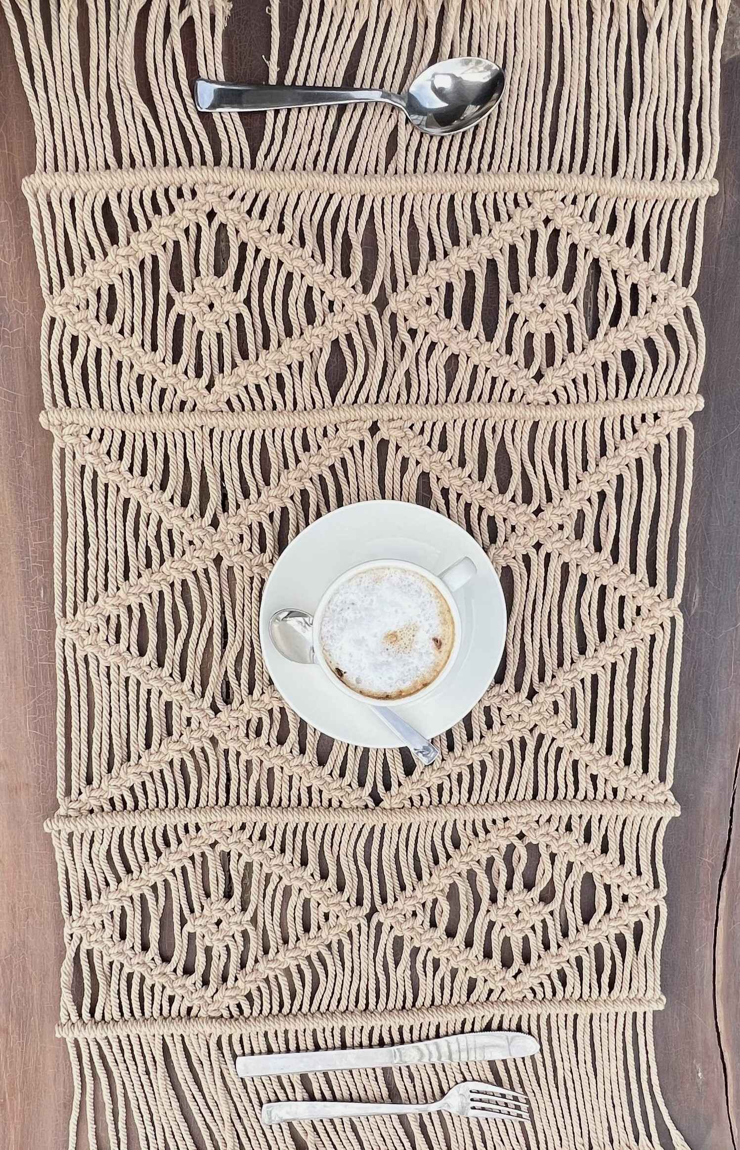Macrame "Diamond Weave" Table Mat
