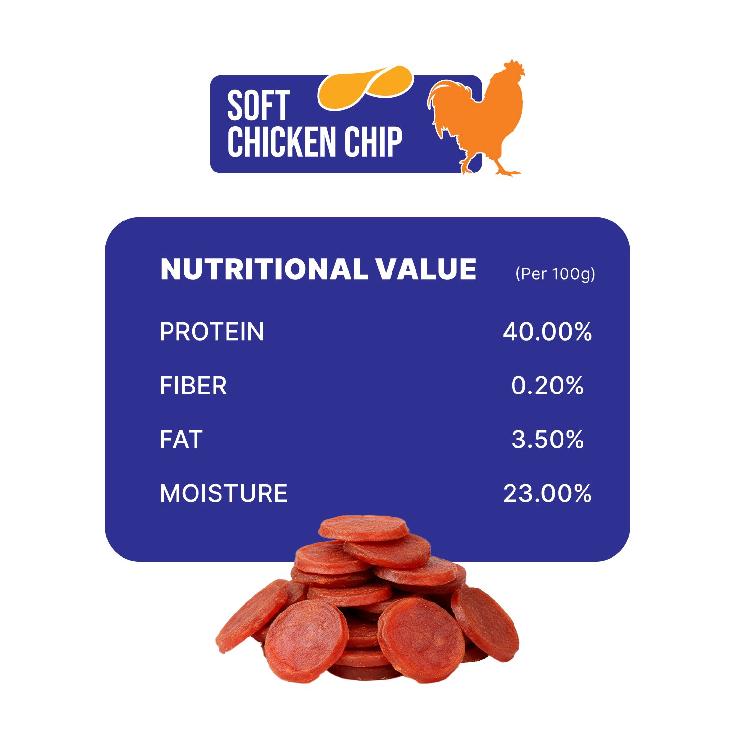 Snackers Soft Chicken Chip Dog Treat, 70g