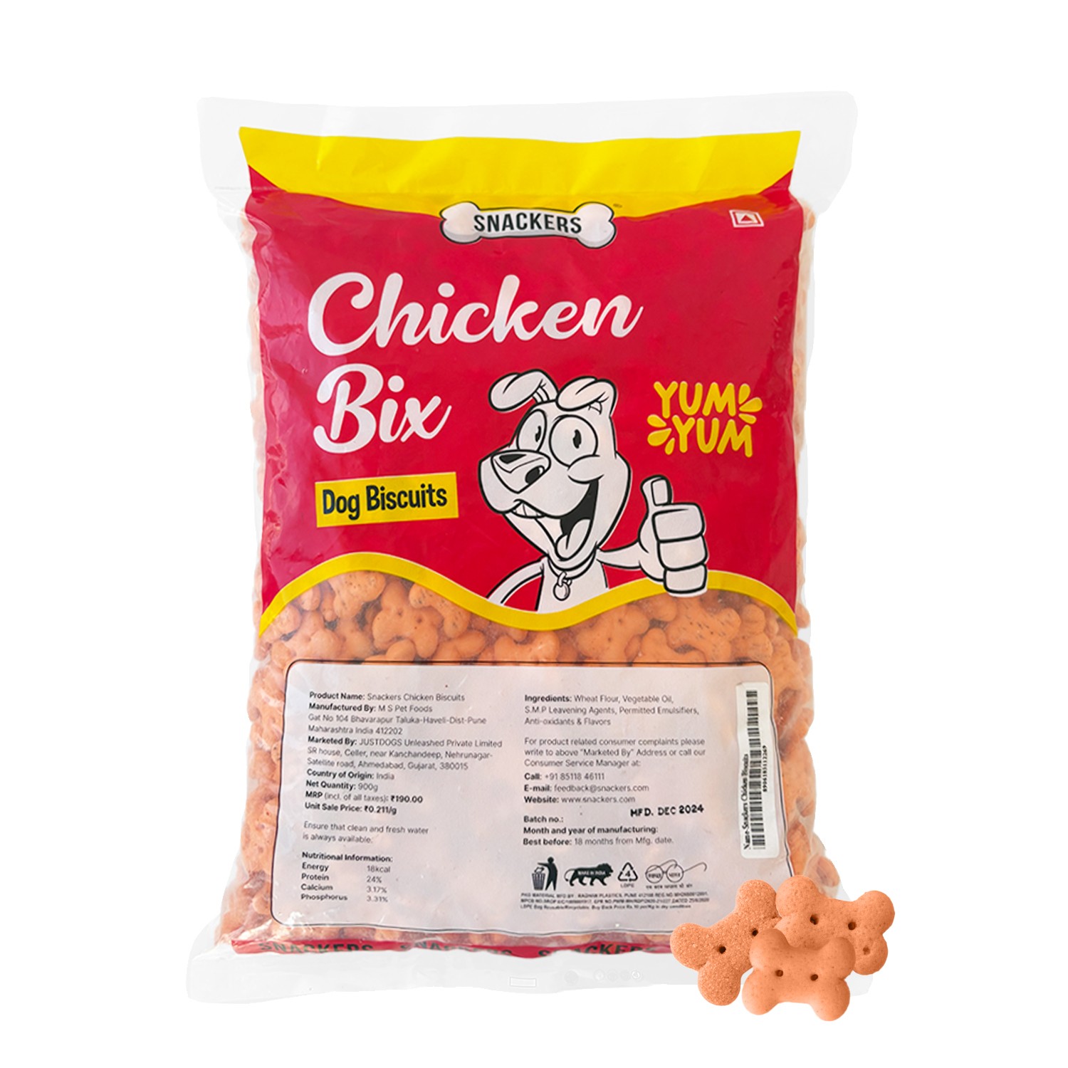 Snackers Chicken Bix Dog Biscuits 900g