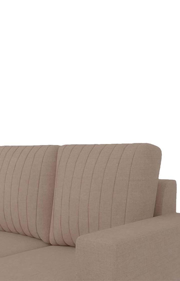 neudot Roman RHS Sectional Sofa for Living Room |6 Person Sofa|Premium Fabric with Cushioned Armrest | Solid Wood Frame|6 Seater in Desert Brown Color