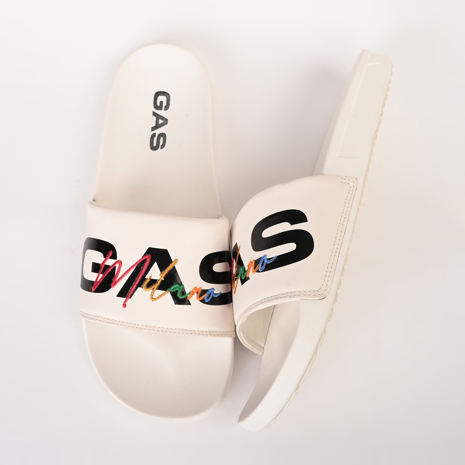 GAS | Men's LuxeEdge White Slides|2
