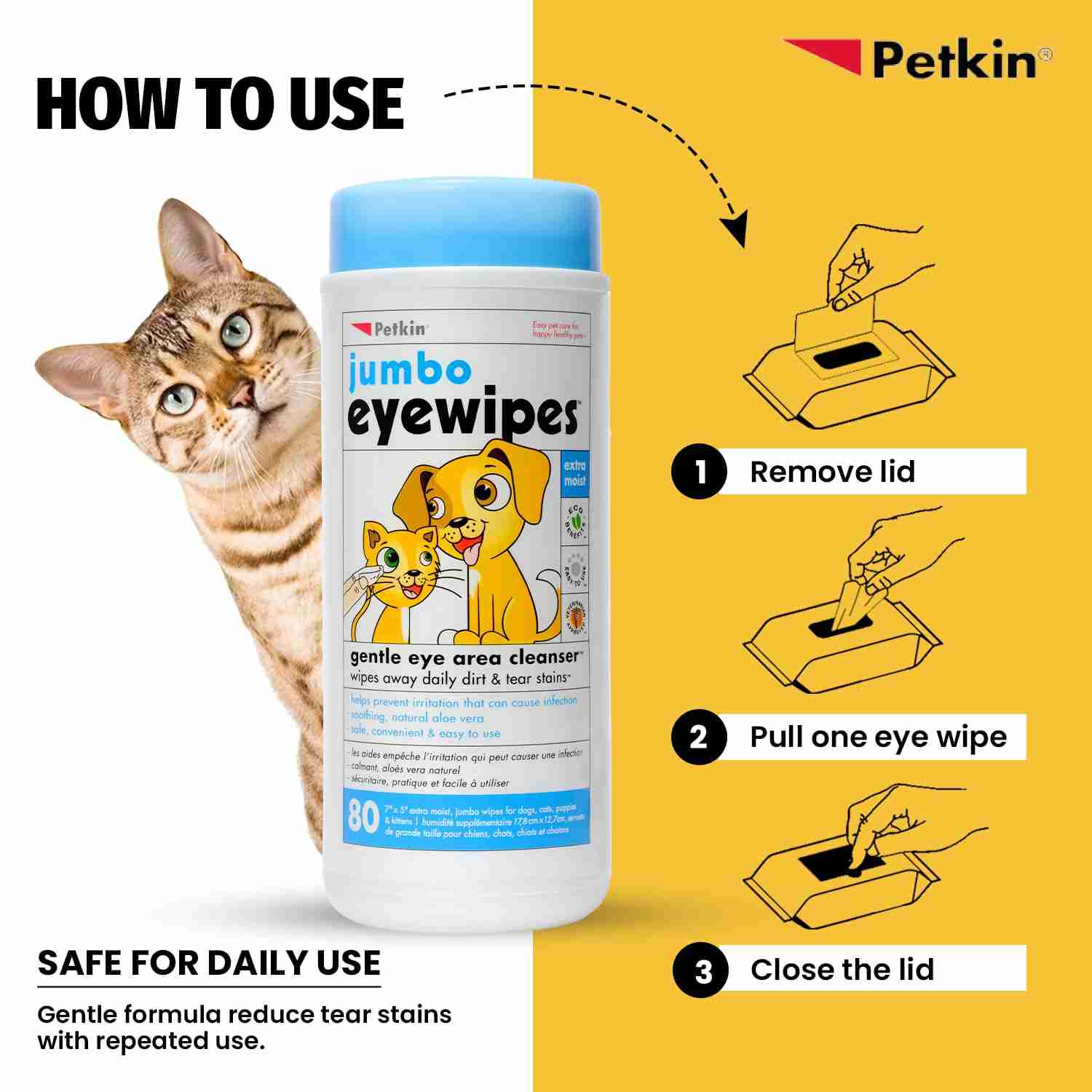 Petkin Jumbo Eyewipes