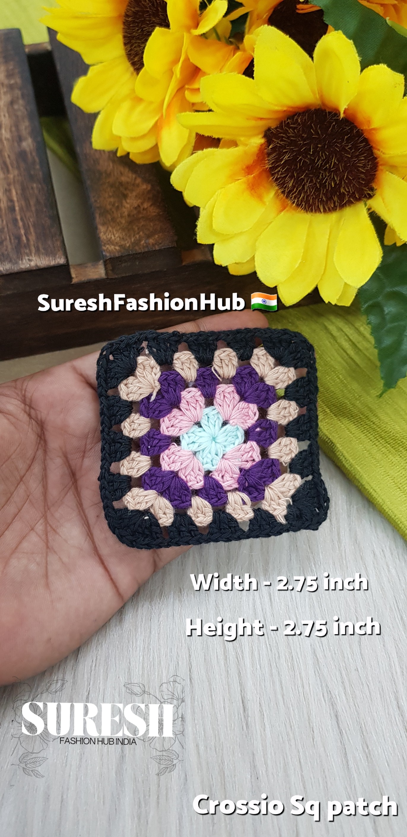 Cr-1 Handmade Crosio Square Patch (Black)
