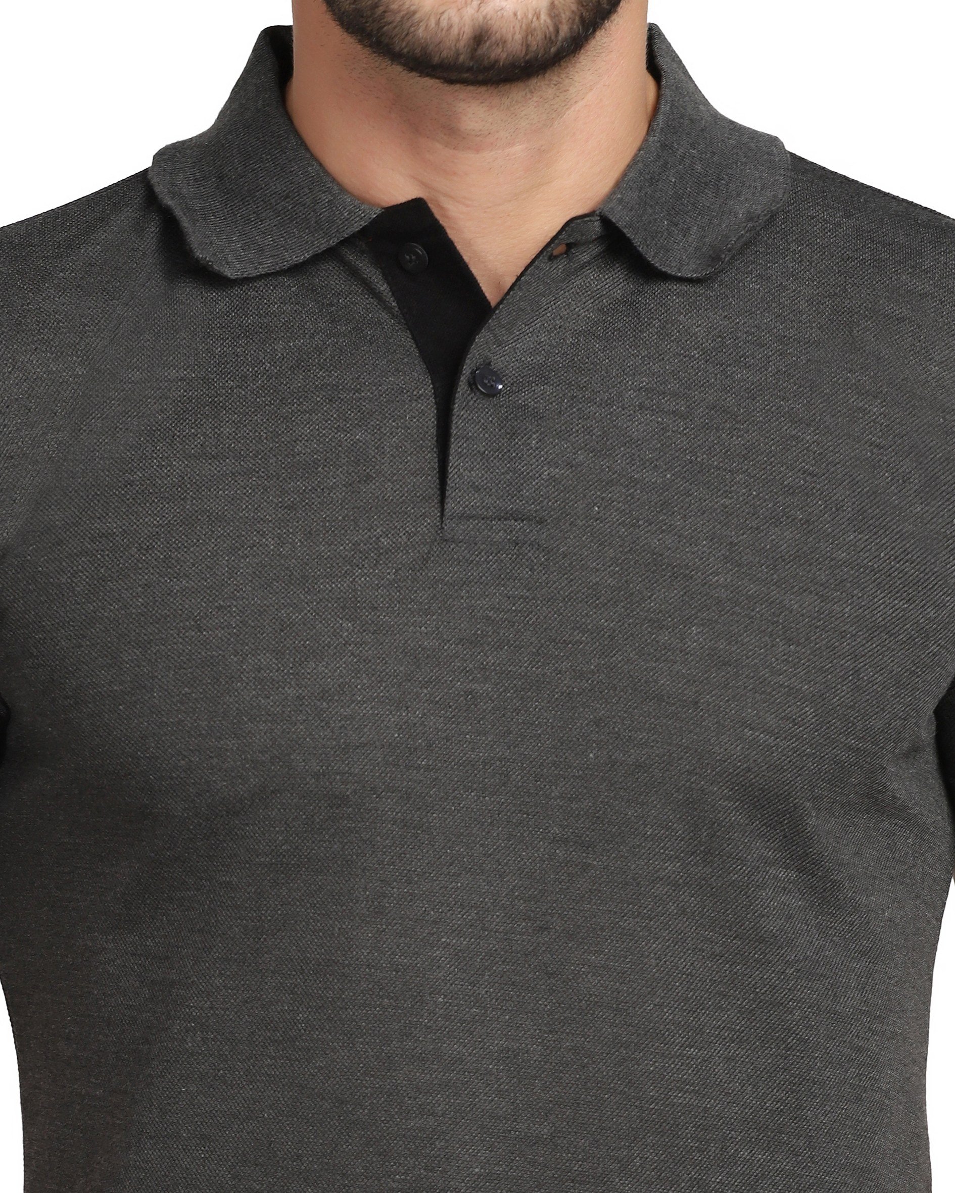Dark Grey Melange Polo