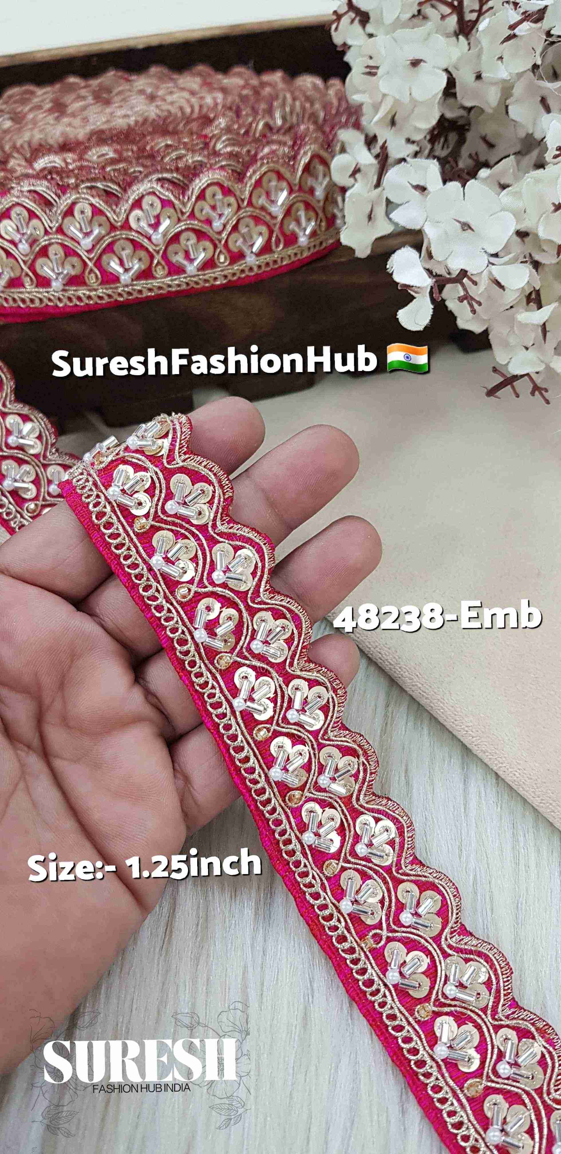 Maharani Pearl Scalloped Kaddhana Lace